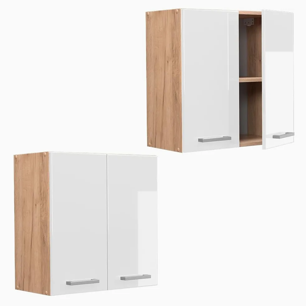 Vicco Elément Haut de Cuisine R-Line, Blanc Haute Brillance, 60cm, pour Une Combinaison Libre au Sein de systèmes de Cuisine modulaires
