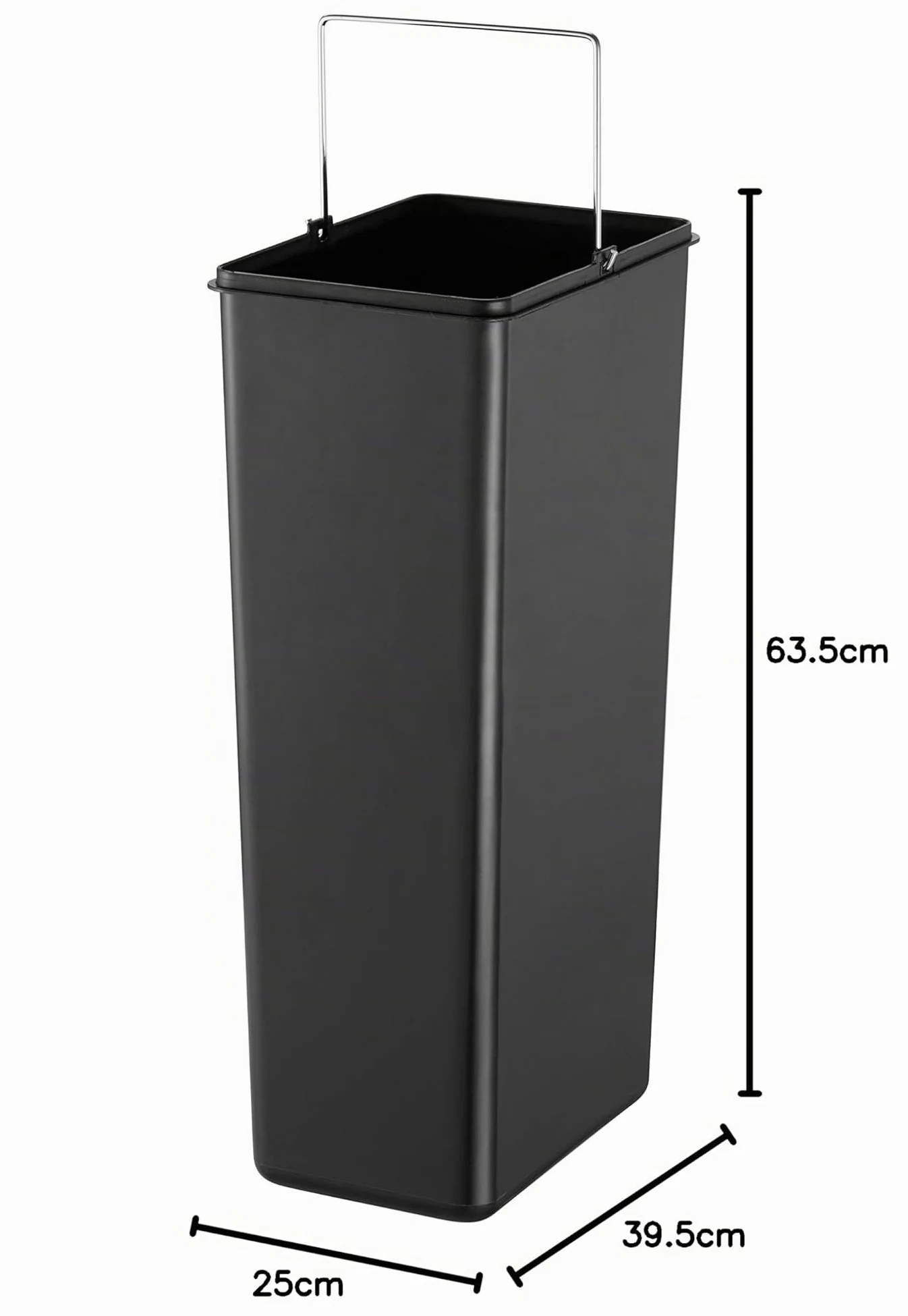 BLACK+DECKER Poubelle BXBN0004GB20 litres à pédale avec Fermeture Douce, en Acier Inoxydable, Fine et élégante, 57,5 cm x 20 cm x 35 cm, Gris Froid