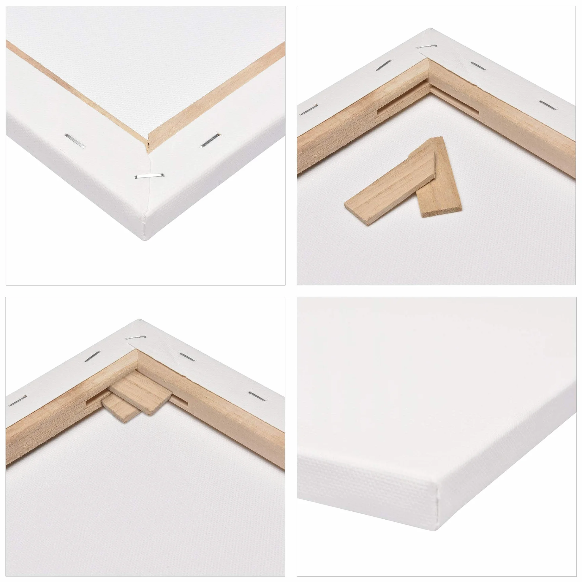 Artina Set de 5 Canvas Toile Peinture Grand Format 80x80 cm – Tableau Peinture Châssis Entoilés en Bois FSC© – Tableau Toile a Peindre Blanche 100% Coton 280g/m² – Toiles à Peindre Stable Akademie