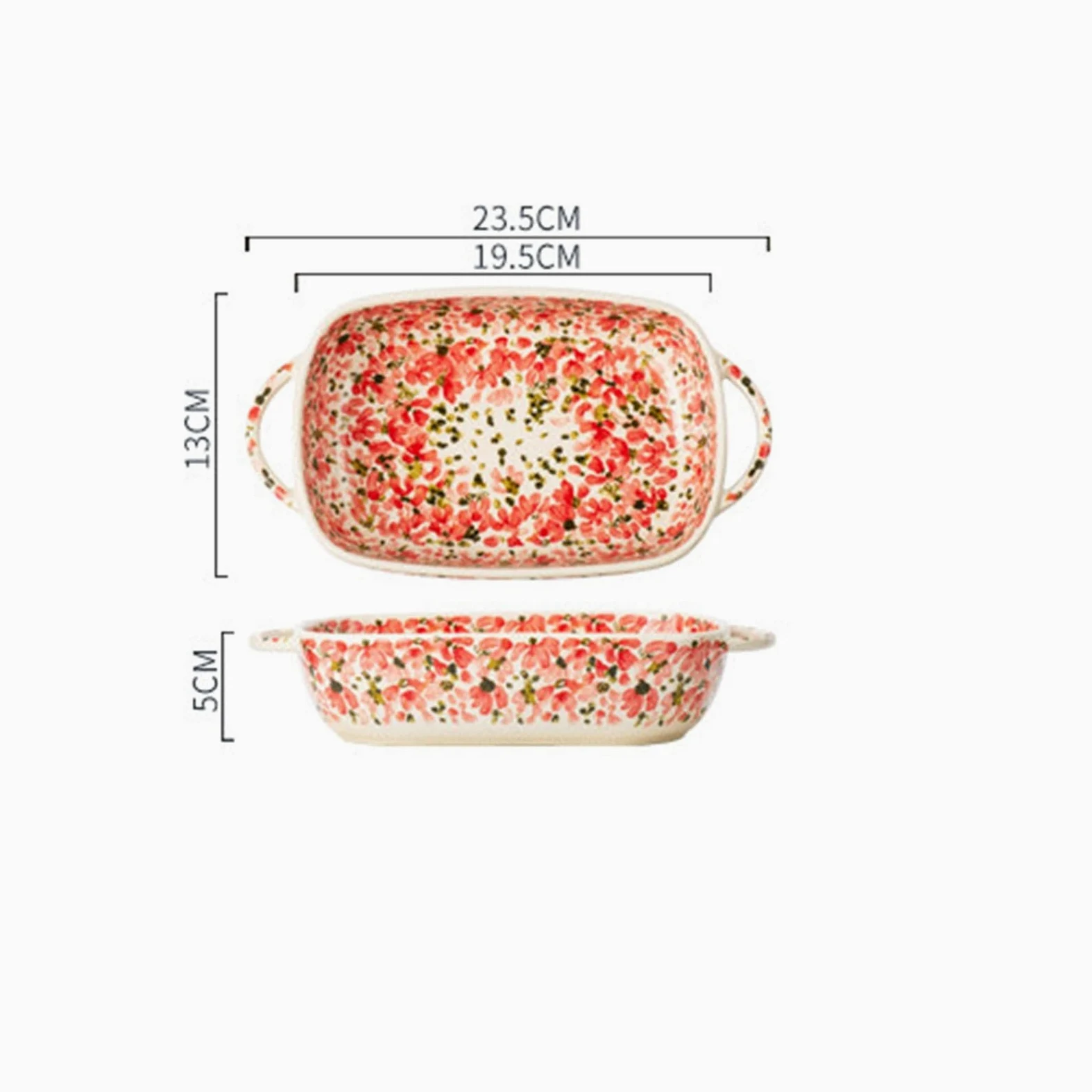 Plat Four Grand Plat de Cuisson rectangulaire avec poignées Plat Gratin(Petit)
