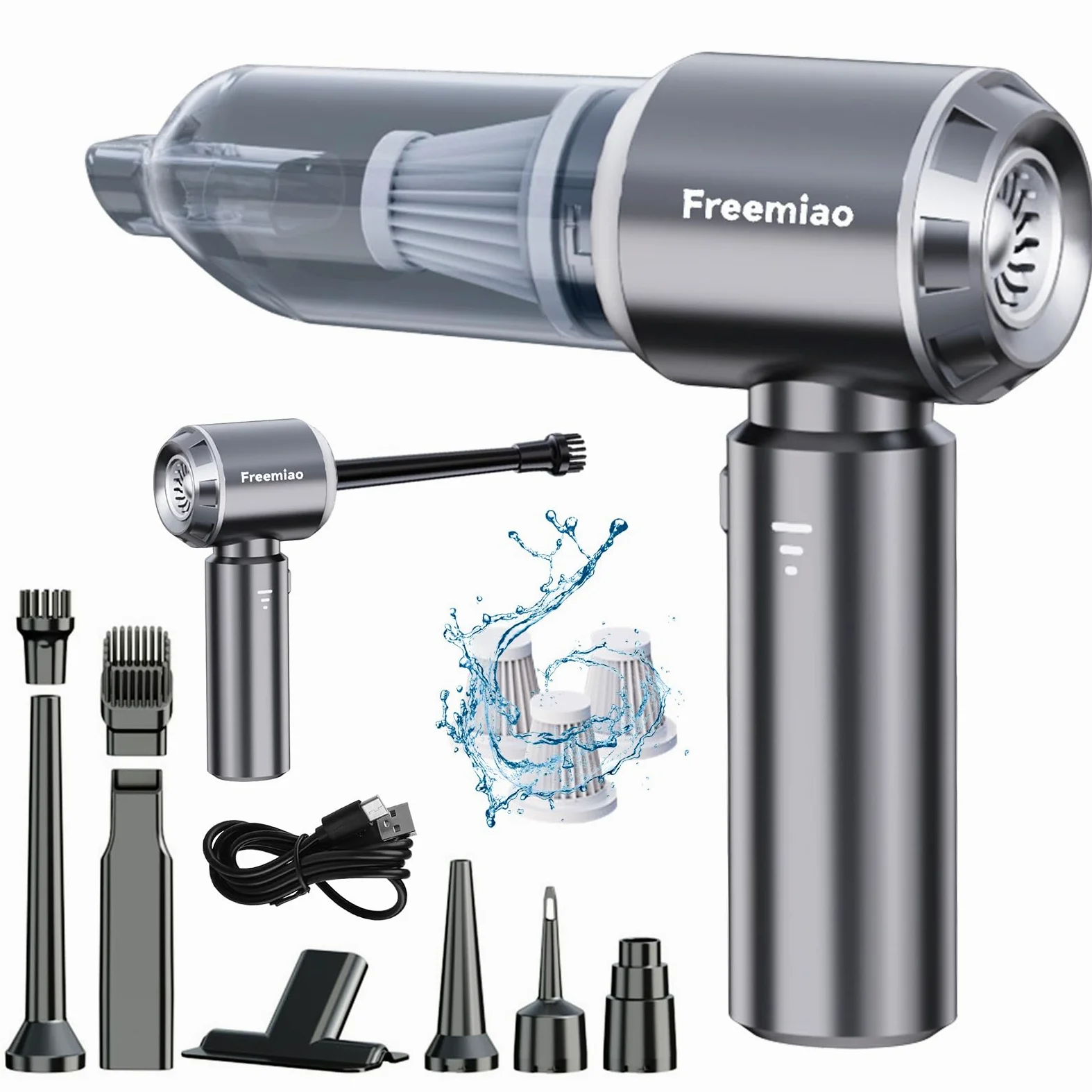 Aspirateur à Main Sans Fil 23000 Pa, Aspiration Cyclonique Puissante, Moteur Sans Balais, Portable Et Rechargeable, Idéal Pour Voiture, Maison Et Poils D'animaux
