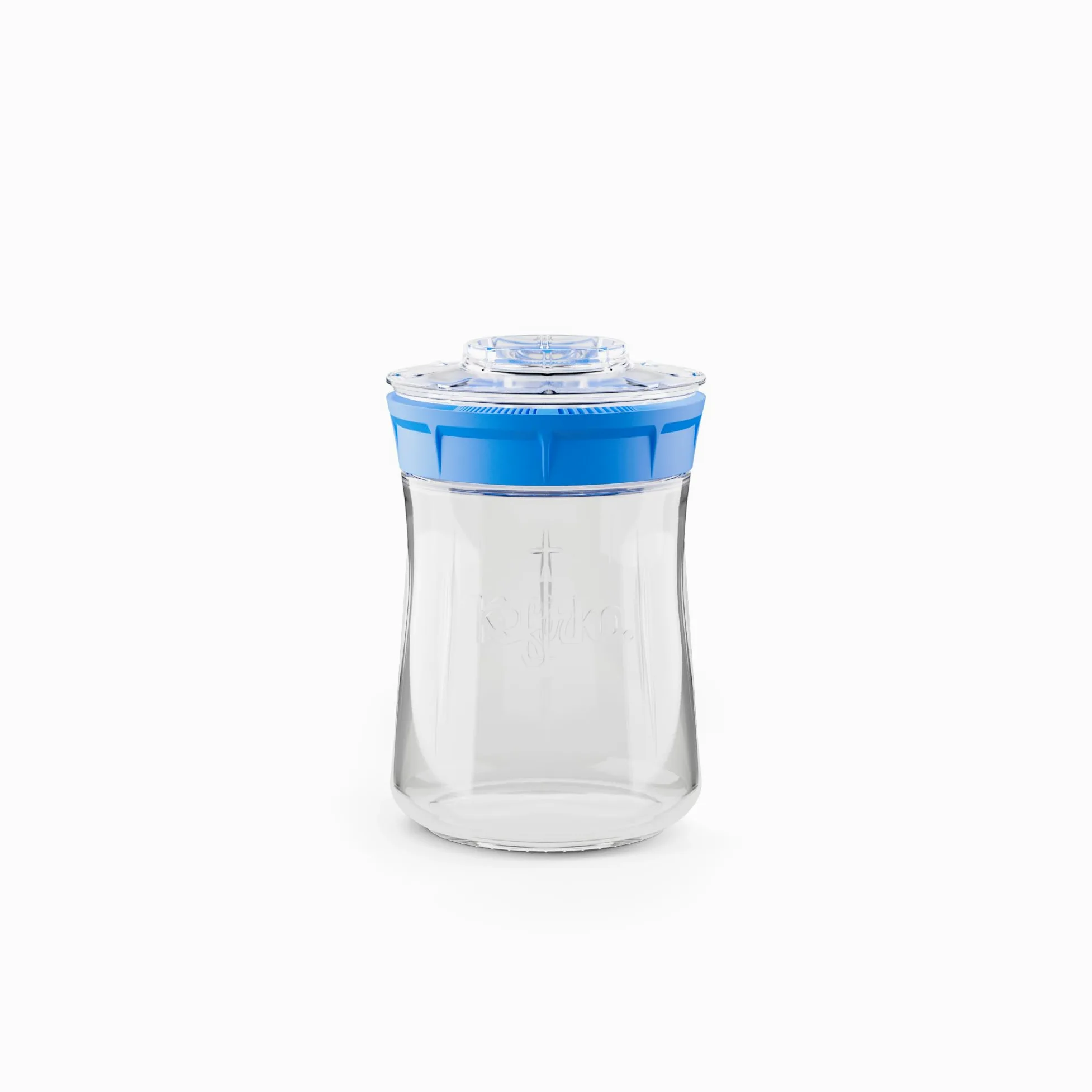 Kefirko Bocal de Fermentation | L'ensemble idéal pour préparer du Kéfir de Lait ou du Kéfir d'eau à la Maison | Fermenteur-germinateur Maison + livret de Recettes | 848ml | sans BPA | (Bleu)