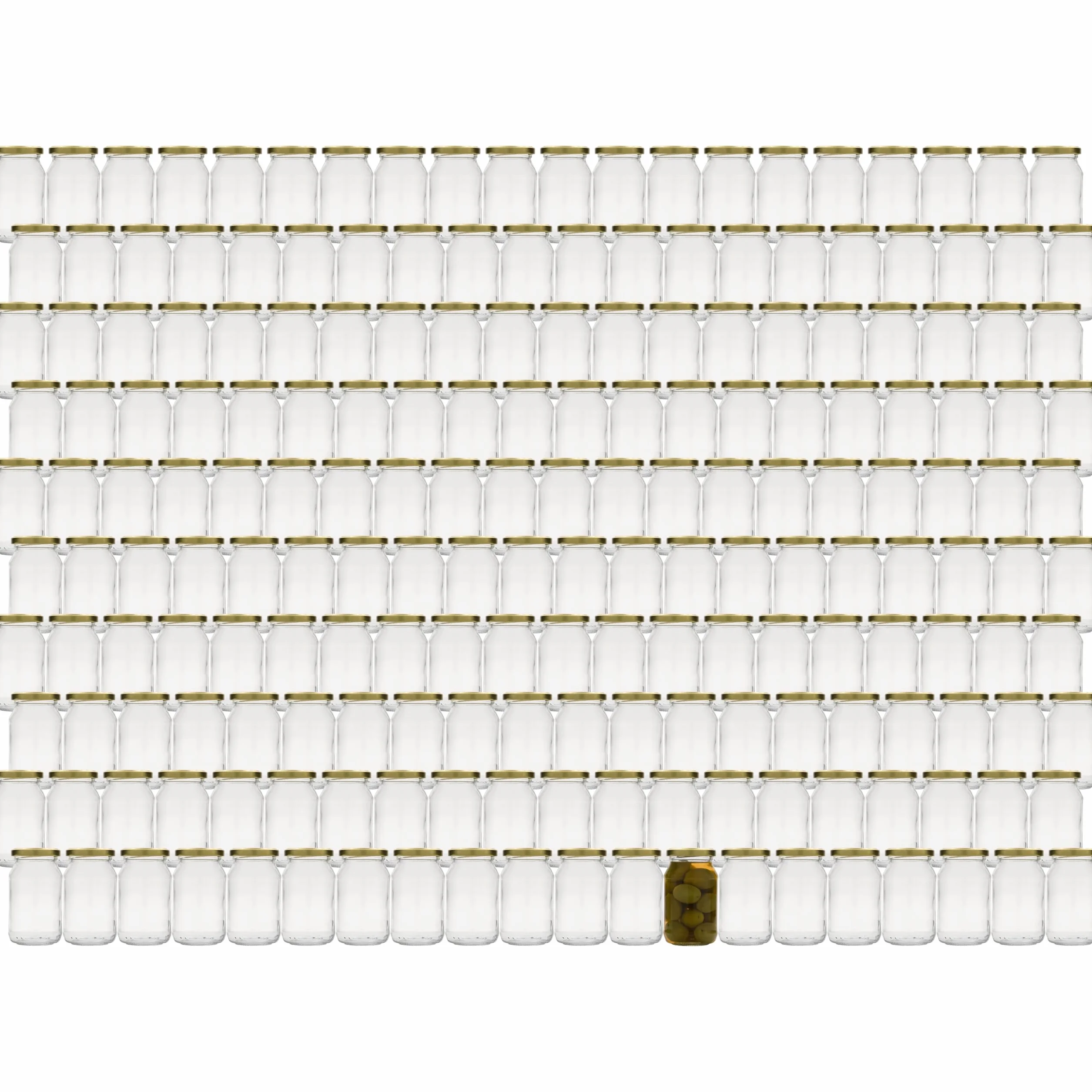 Lot de 96 bocaux de conservation de 250 ml avec couvercle Twist-Off 58, hermétiques, à insérer, à conserver et à conserver, adaptés à un usage alimentaire, sans BPA