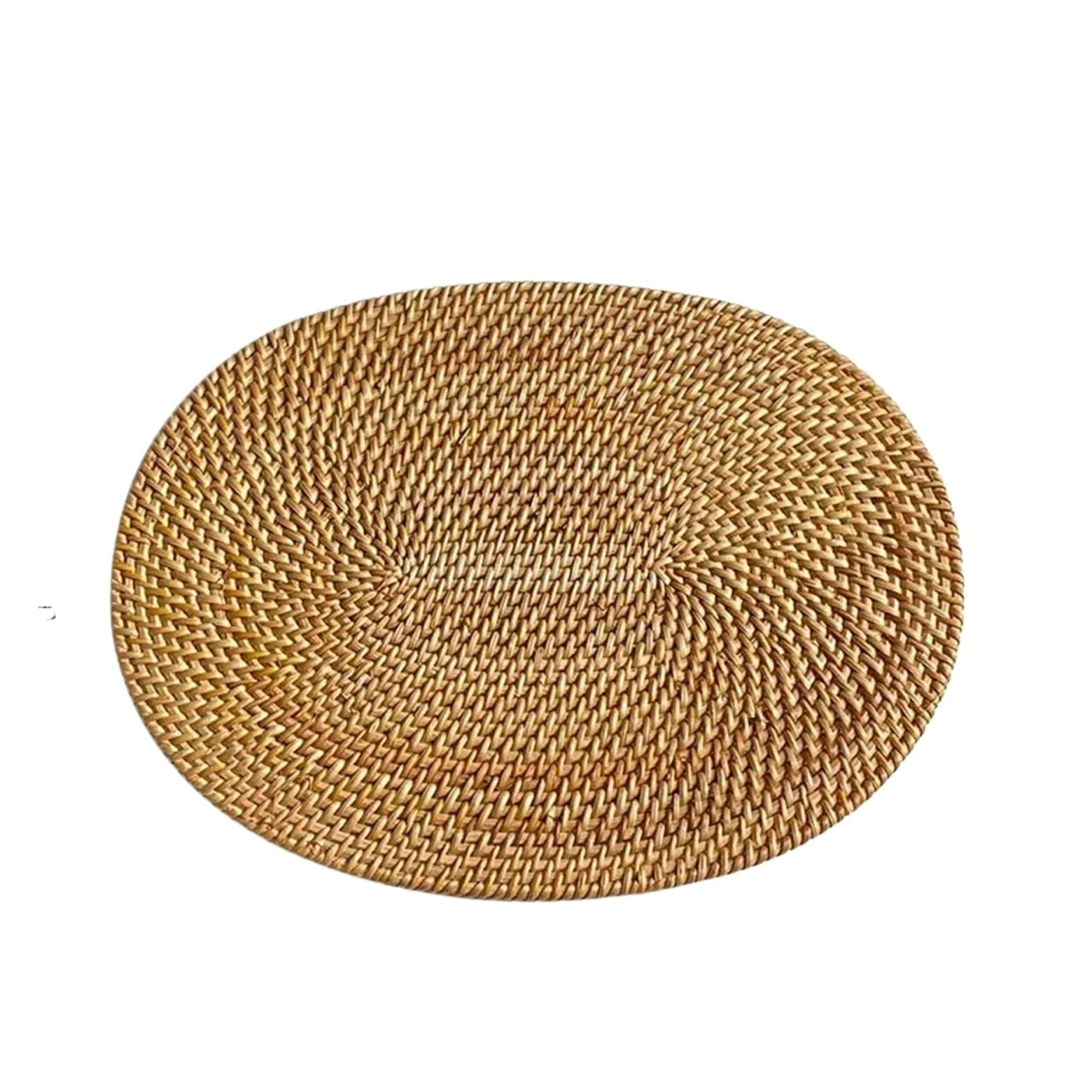Sets de Table en Osier Napperon Ovale tissé en rotin, 1 pièce, antidérapant, résistant à la Chaleur, Tapis de décoration Table Manger Cuisine Domicile(L)