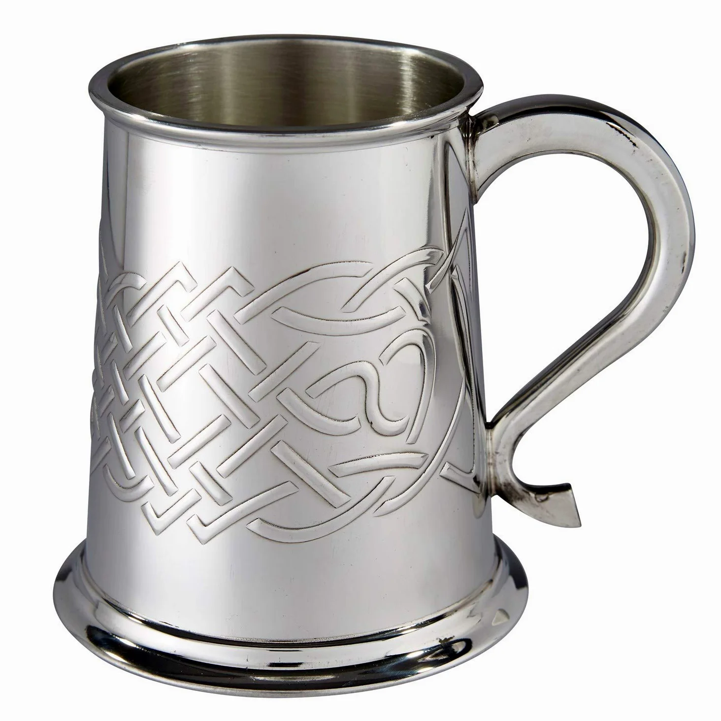 Wentworth Pewter Chope en étain à nœud celtique d'Islay en relief, chope à bière, anniversaire, fête des pères, cadeau de mariage