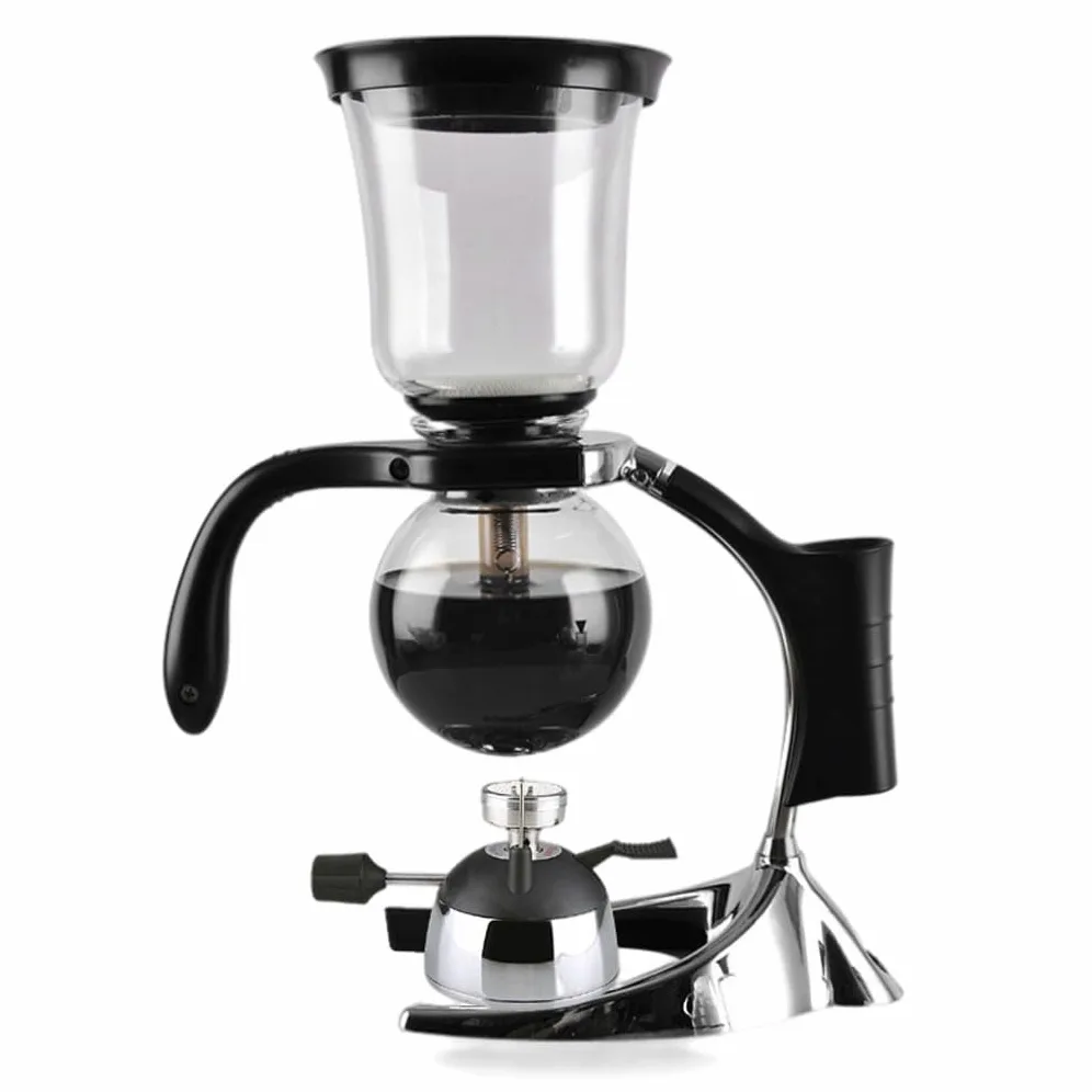 ASSICON Expresso en Aluminium Cafetière à Siphon pour Bureau de Restaurant à Domicile, Machine à thé Chaud pour brasseur de café sous Vide Convient à la Plupart Cafetière sur cuisinière