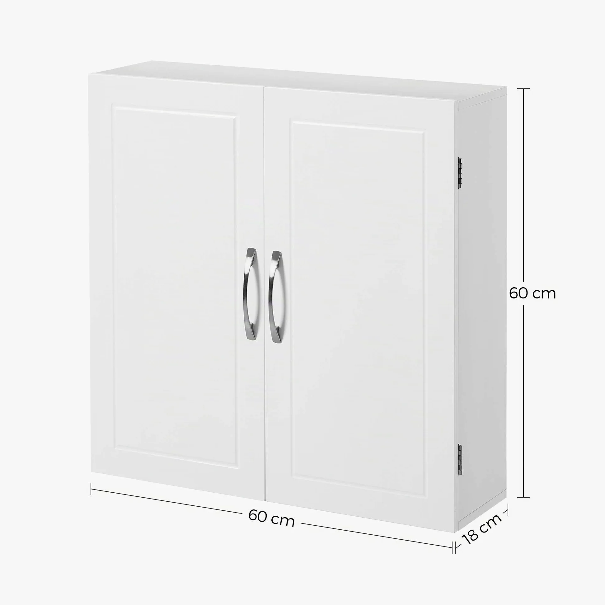 VASAGLE Armoire Murale pour Salle de Bain, Placard de Rangement Mural pour Salle de Bain, 18 x 60 x 60 cm, Armoire à Pharmacie avec Étagères Réglables, Blanc Nuage BBC320W01