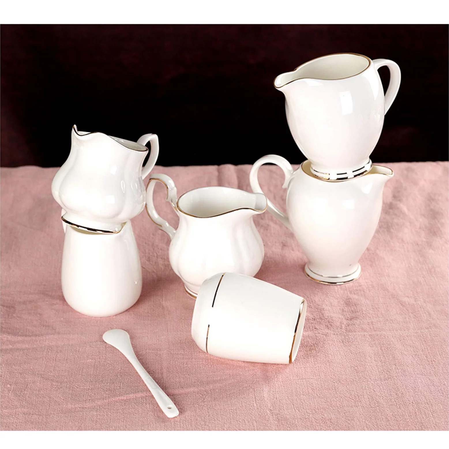 MRKU Pot à Lait, saucière, Tasse à Eau, pichet, Distributeur de crème et de café, sucrier, en céramique avec Anse, Style autrichien, pour Restaurant.
