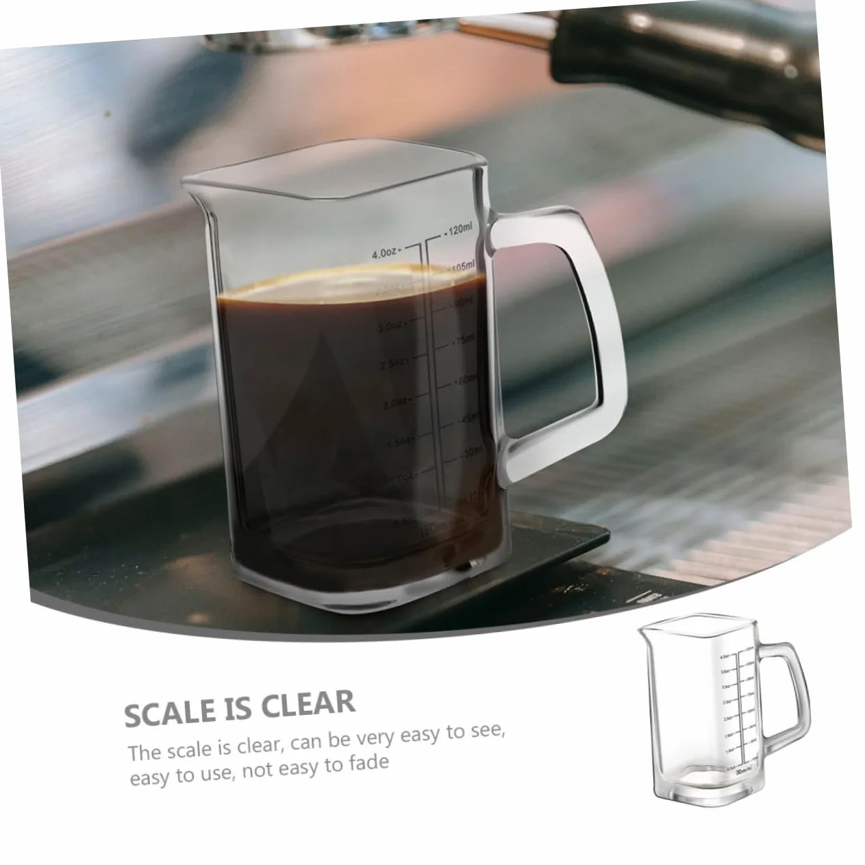 5 Pièces Tasse De Mesure De Verre Pour Tasses Portable Gobelets Café Tasse à Mesurer Liquide Gobelet Verseur Expresso Berceur De Verre Verseur En Transparent Un