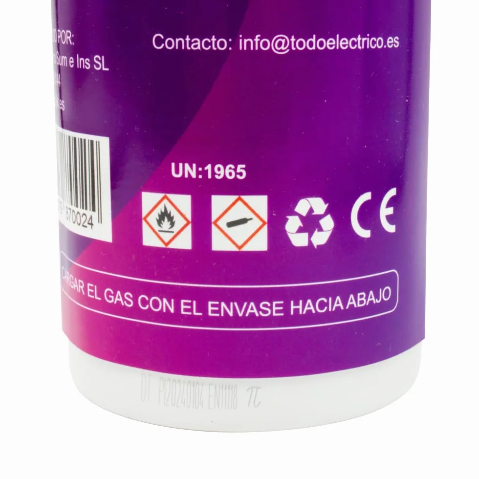Gaz réfrigérant organique pour climatisation type Split Ralerfresh RS équivalent à 950 g, remplacement des gaz R410, R32, R407 et R22 (Bouteille + clé)