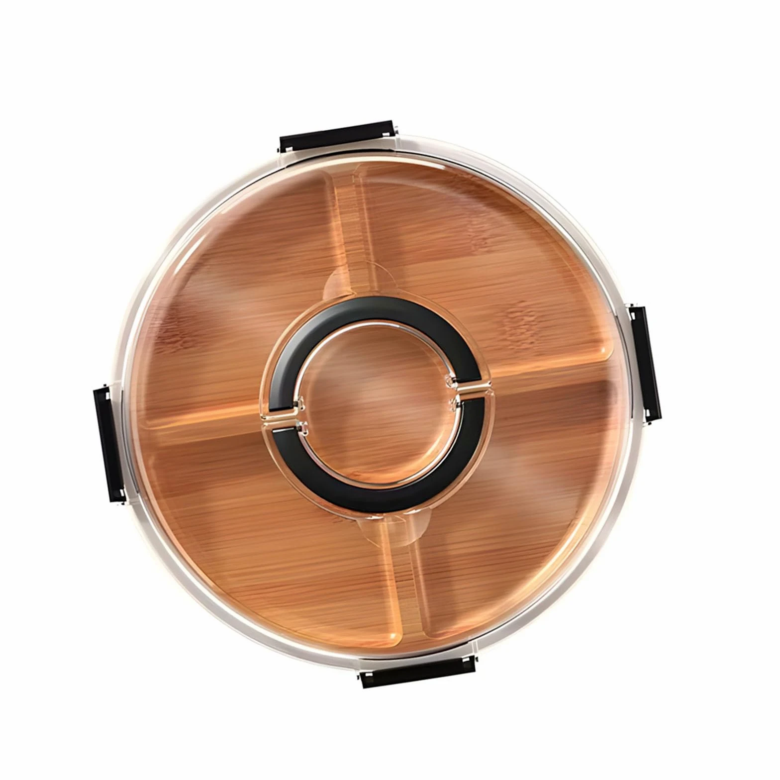 COOLHOOD Plateau à apéritif verrouillable avec tige en polyacrylate - Protection idéale pour les fêtes, les pique-niques, les compartiments séparés - Planches à double usage - Couvercle verrouillable