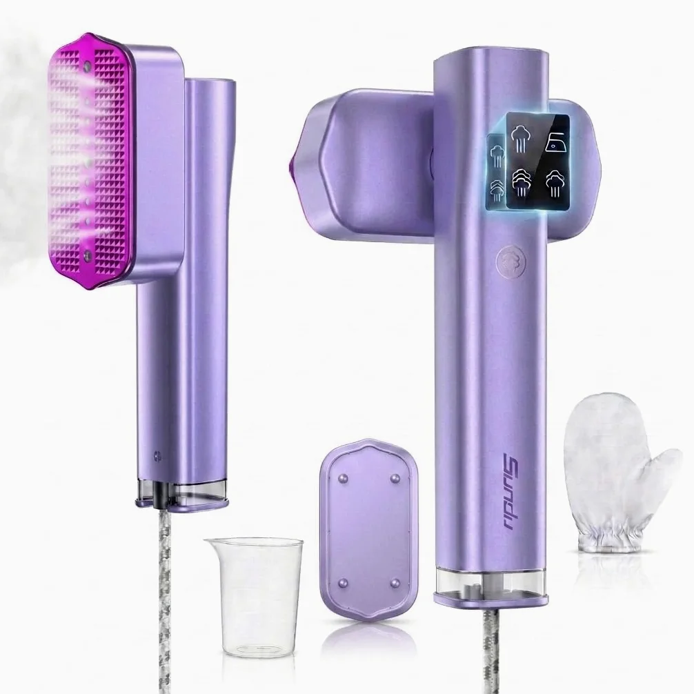 Sundu Défroisseur à vapeur 2 en 1 pour vêtements, fer à repasser de voyage, chauffage rapide en 15 secondes, fer à repasser mobile, fer à repasser de voyage, avec écran LED, 4 modes de repassage