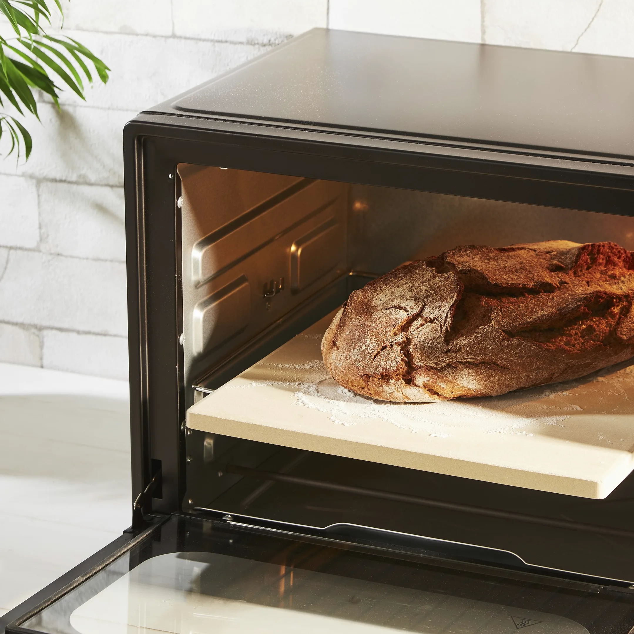 Levivo Pierre à pizza pour four & grill en cordiérite résistante à la chaleur, pour la cuisson de pizzas, tartes flambées, pain et autres, idéal pour la maison 30 x 38 x 1.5 cm