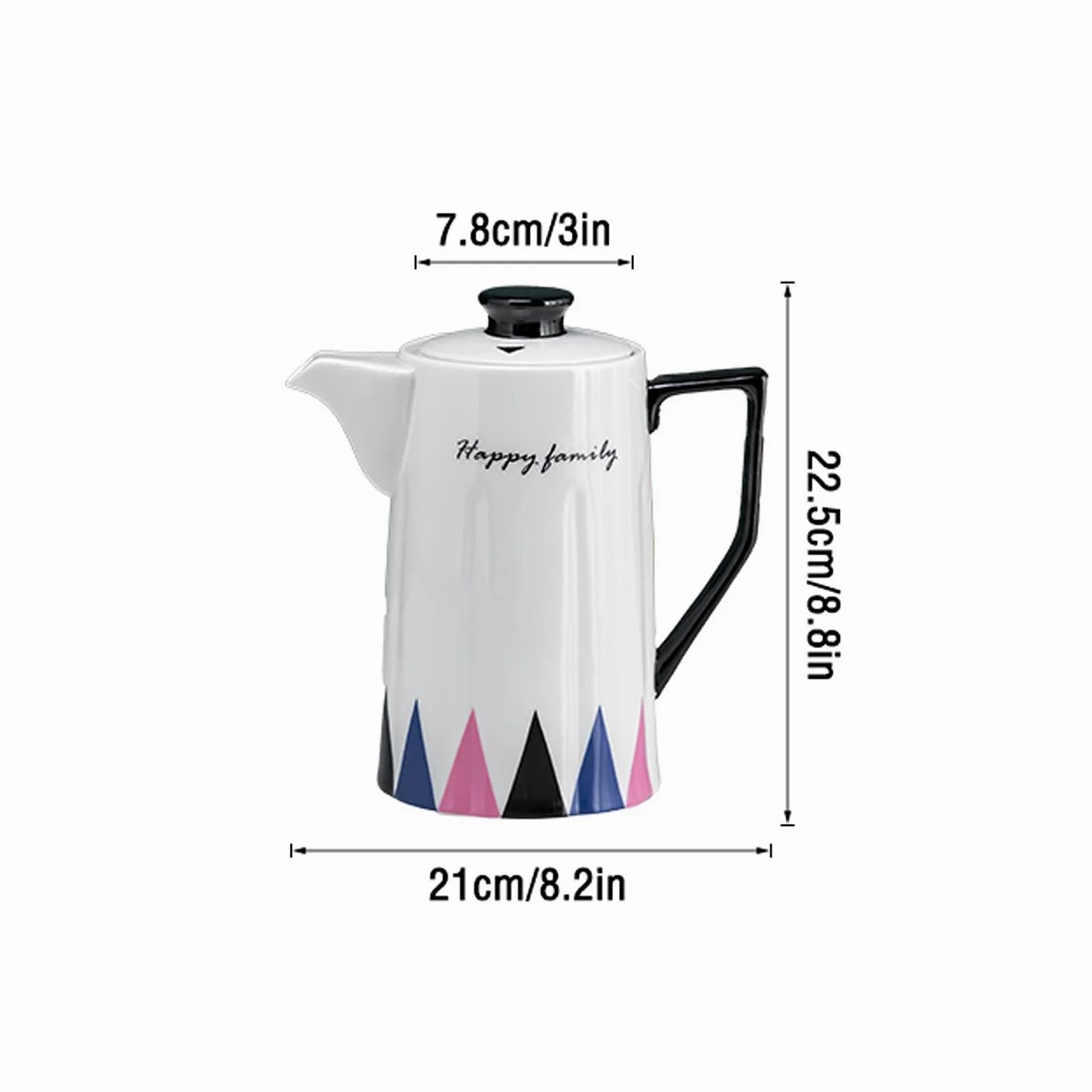 Carafe Eau Pichet de luxe légère avec poignée et couvercle de grande capacité pichet céramique idéal for le thé glacé, Sangria, limonade et plus (60,8 oz) Pichet à Thé Glacé(Noir)
