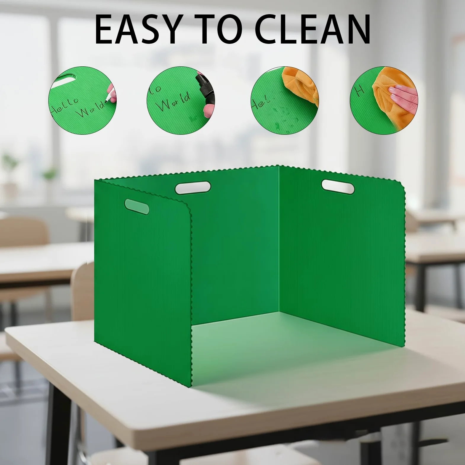 Lot de 12 séparateurs de bureau avec 36 étiquettes nominatives, portables, 4 couleurs, brise-vue, école, polyvalent, cloison de séparation de table en forme de U, pour l'école, le bureau