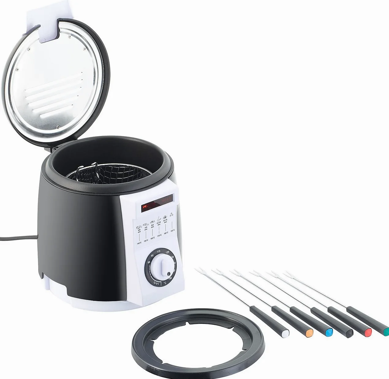 Rosenstein & Söhne Mini-friteuse avec service à fondue - 0,9 L
