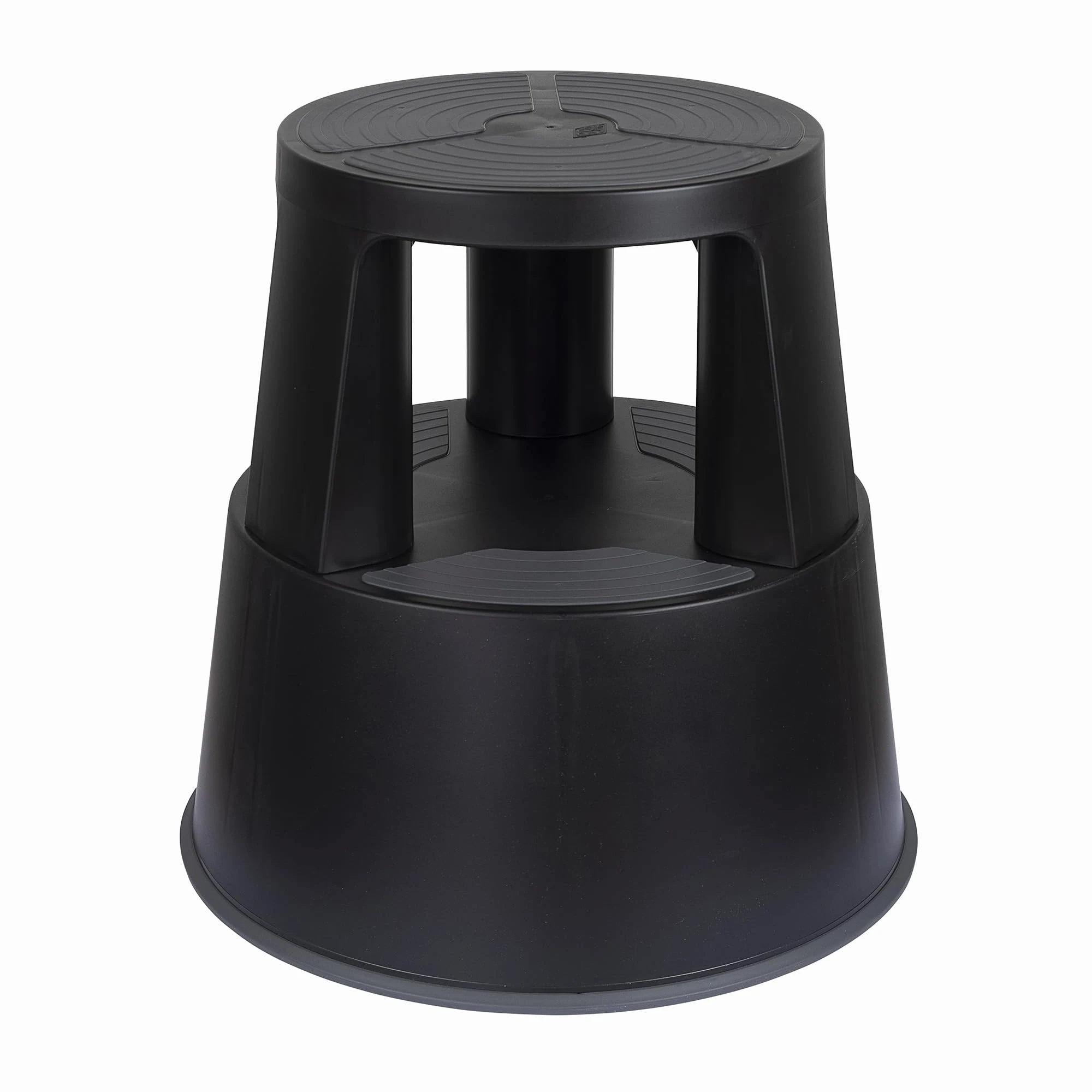 WEDO Super Step Tabouret à roulettes en Plastique incassable - Pied d'éléphant - Certifié TÜV GS - Fabriqué en Allemagne - Antidérapant - Hauteur : Environ 43 cm - Charge maximale : 150 kg - Noir