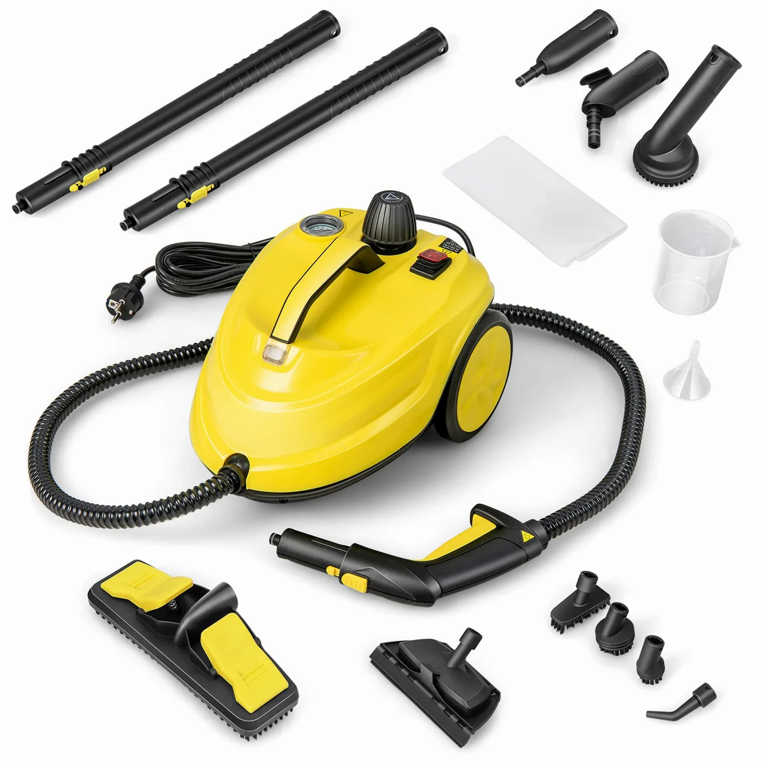GOPLUS Nettoyeur Vapeur 2000W, 13 Accessoires, Nettoyeur Vapeur Haute Pression 5 Bar, Réservoir d'Eau 1,8L, Température 160℃ pour Tapis, Fenêtre, Verre et Rideau