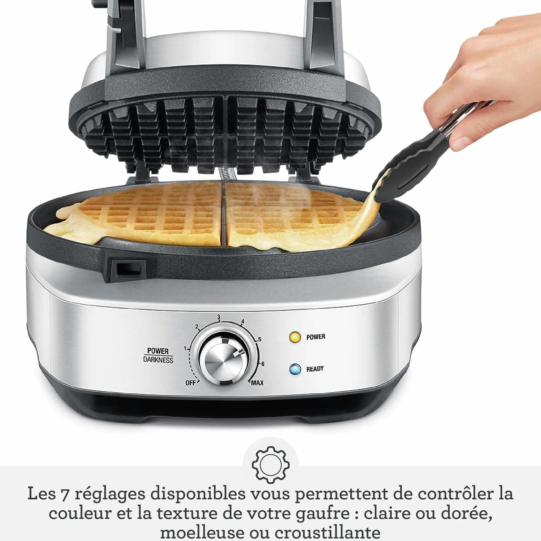 Sage - The No-Mess Waffle - Gaufrier professionnel - Acier Inoxydable Brossé