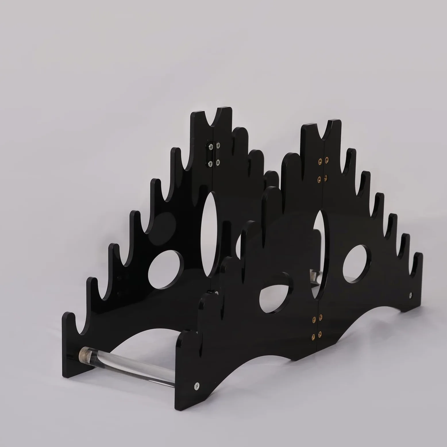 Retient 12 couteaux de poche stand Noir - Collection de couteaux acrylique