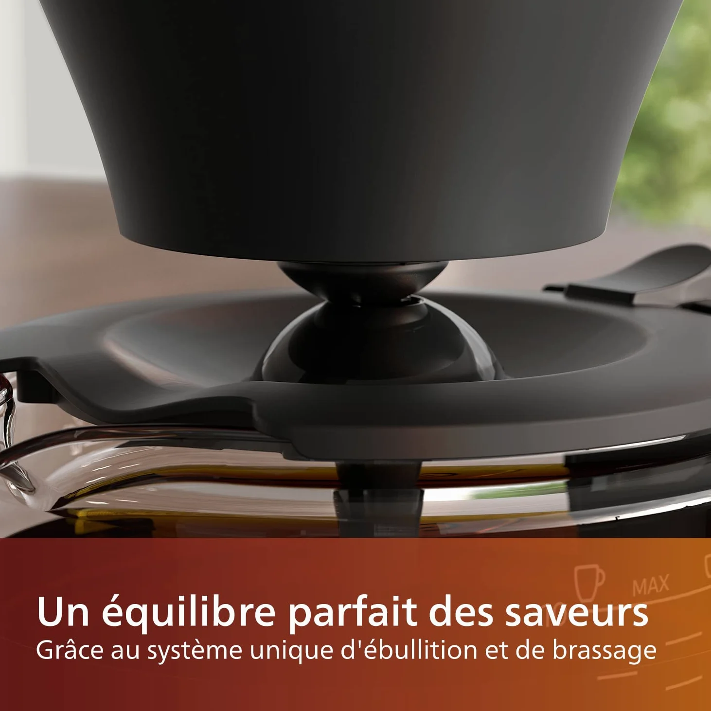 Philips Cafetière Filtre - 1.25L, Jusqu'à 15 Tasses, Bouillir et Infuser, Noir/Argent (HD5416/60)