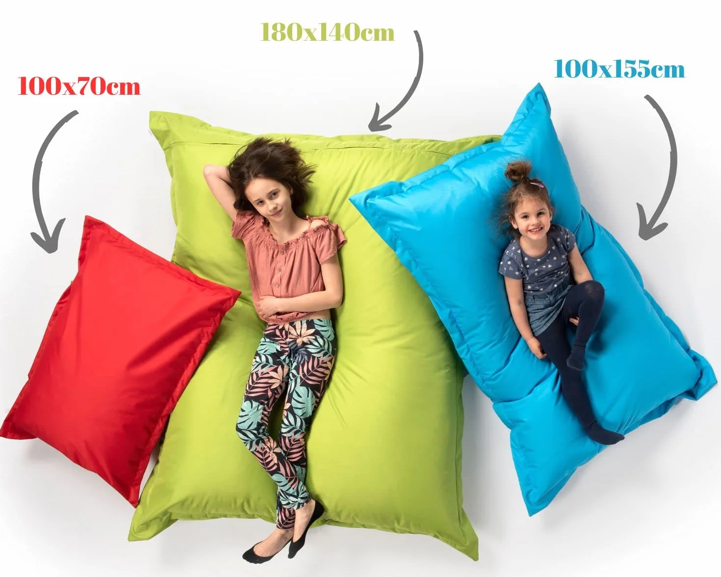 chilly pilley Pouf L xl xxl Coussin De Sol Pouf Garniture En Polystyrène Pouf Géant Pour S'allonger Et S'asseoir Imperméable Hydrofuge (100x70, Rouge Foncé)