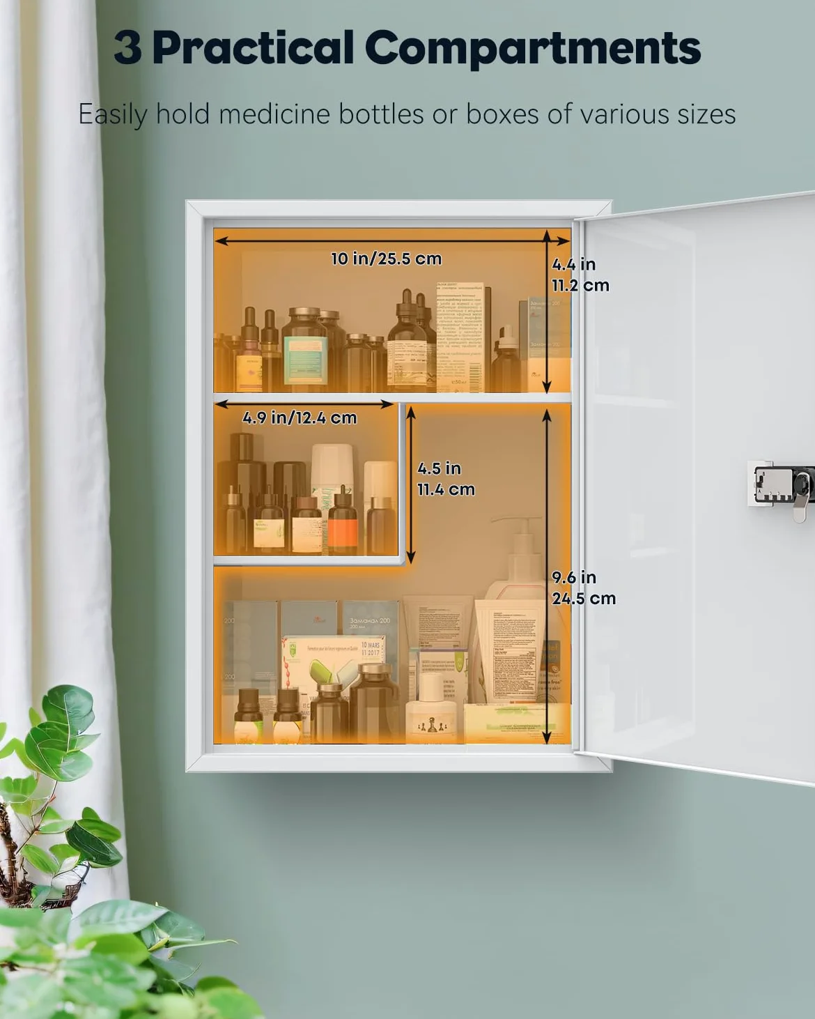 Uniclife Armoire de médecine de Montage Mural avec Verrouillage de Combinaison, Armoire médical Blanc verrouillable, Organisateur de médecine, Boîte de Stockage en métal en Acier sécurisé