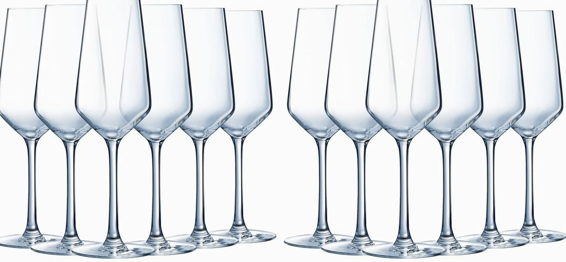 Luminarc - Collection Vinetis - 6 Flûtes 23 cl - Design moderne et élégant - Fabriquées en France - Emballage renforcé (Lot de 2)