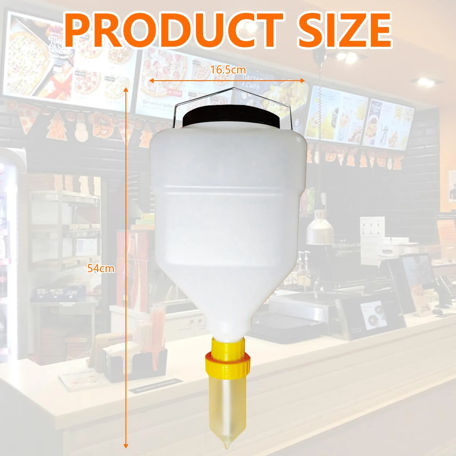 Bouteille à Épices à Suspendre, Recipient Sauce Presser Les Bouteilles de 5.5L, Bouteille Sauce Rechargeable Distributeur de Ketchup Anti-Fuite pour Restaurants Sauces d'assaisonnement Vinaigrette