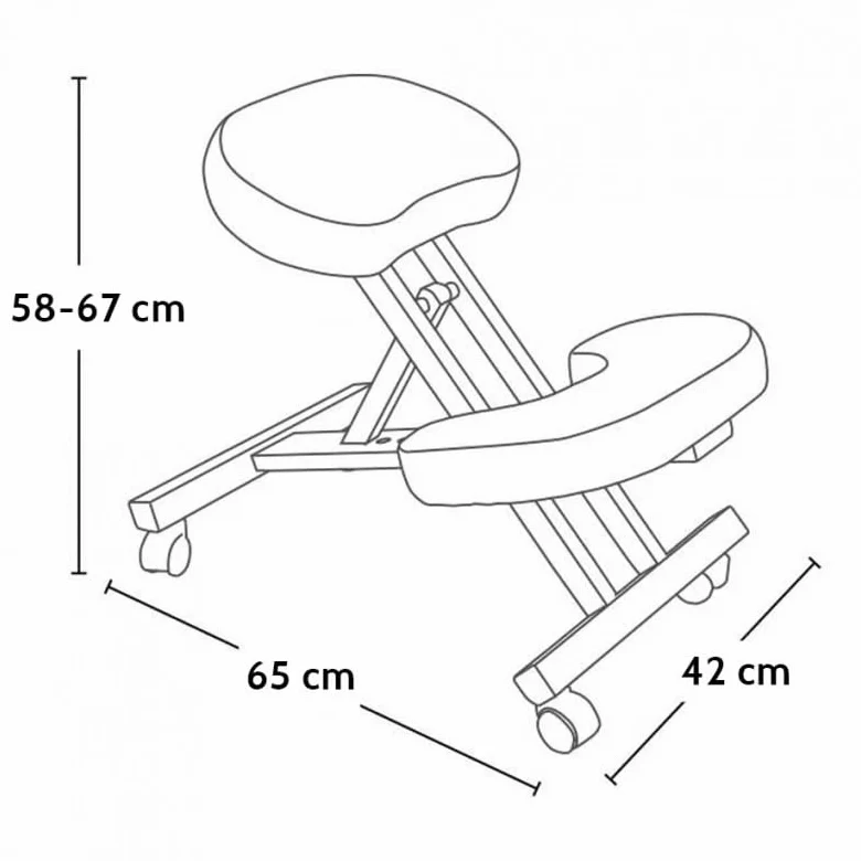 PLUS SANTE - Siège Médical Ergonomique en Bois Noah - Confort, Polyvalence, Élégance et Posture Saine - pour Les Professionnels de Santé - Supporte jusqu'à 120kg (Noir)
