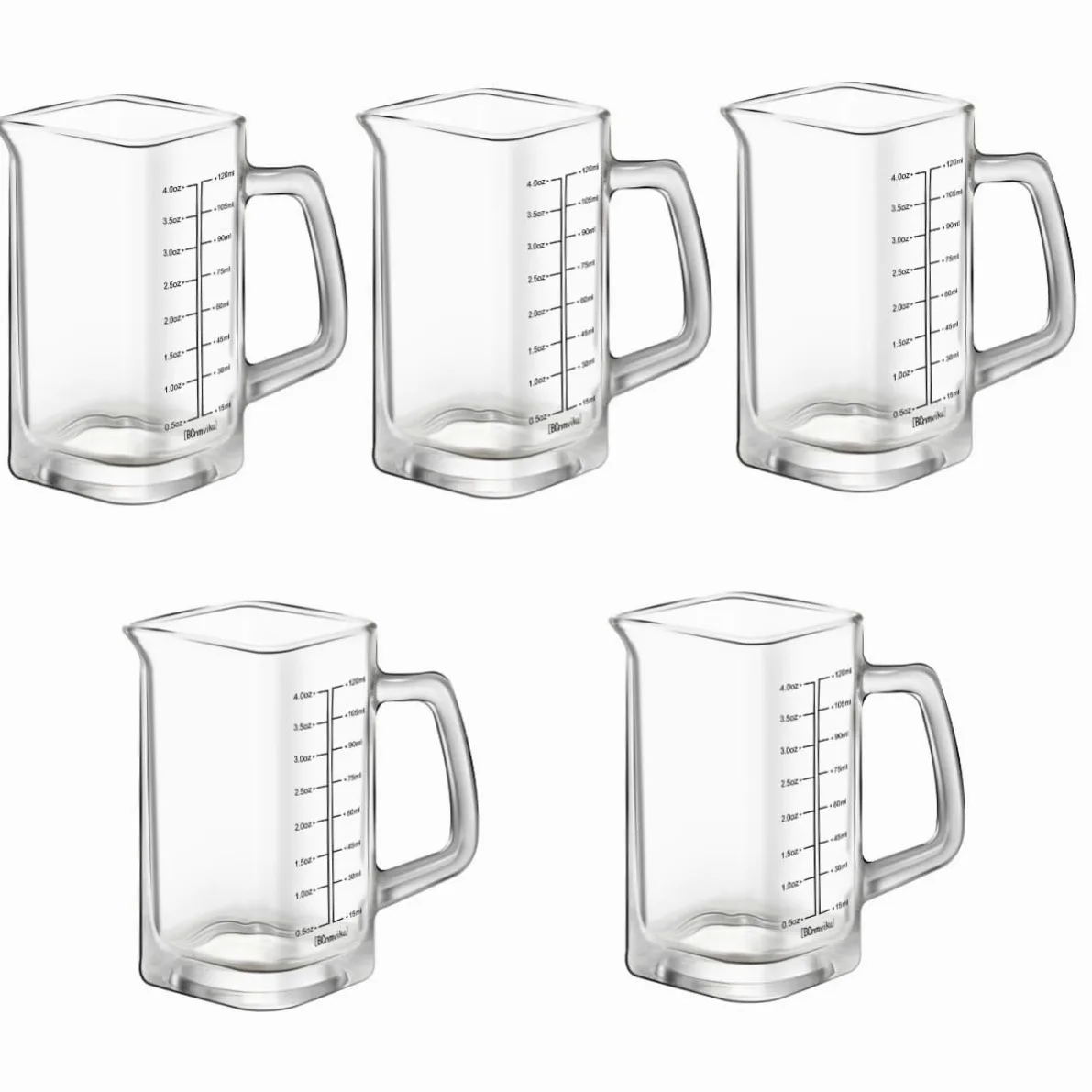 5 Pièces Tasse De Mesure De Verre Pour Tasses Portable Gobelets Café Tasse à Mesurer Liquide Gobelet Verseur Expresso Berceur De Verre Verseur En Transparent Un