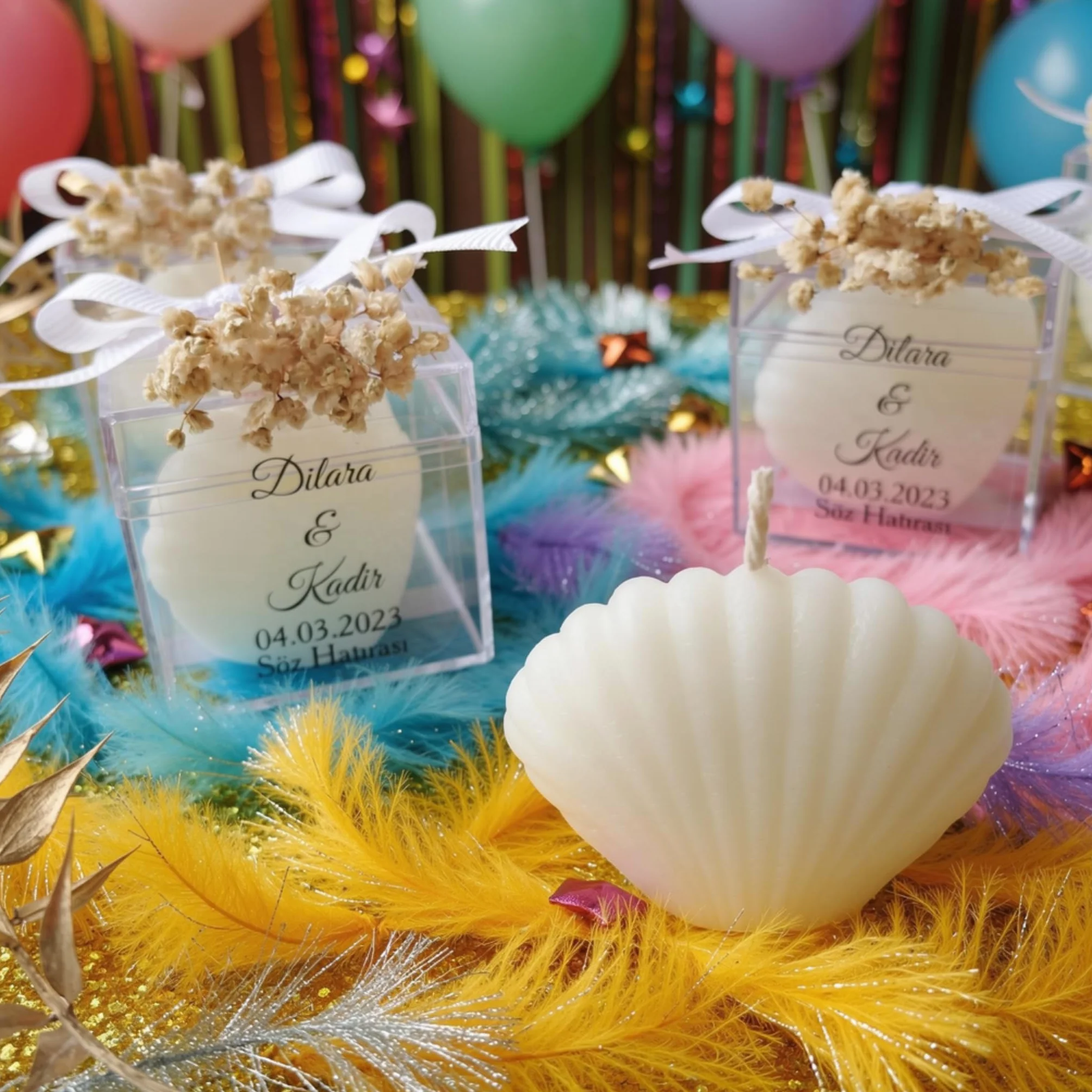 Lot de 50 bougies blanches élégantes en forme de coquillage pour mariages, fêtes prénatales et sur la plage, cadeaux de fête polyvalents