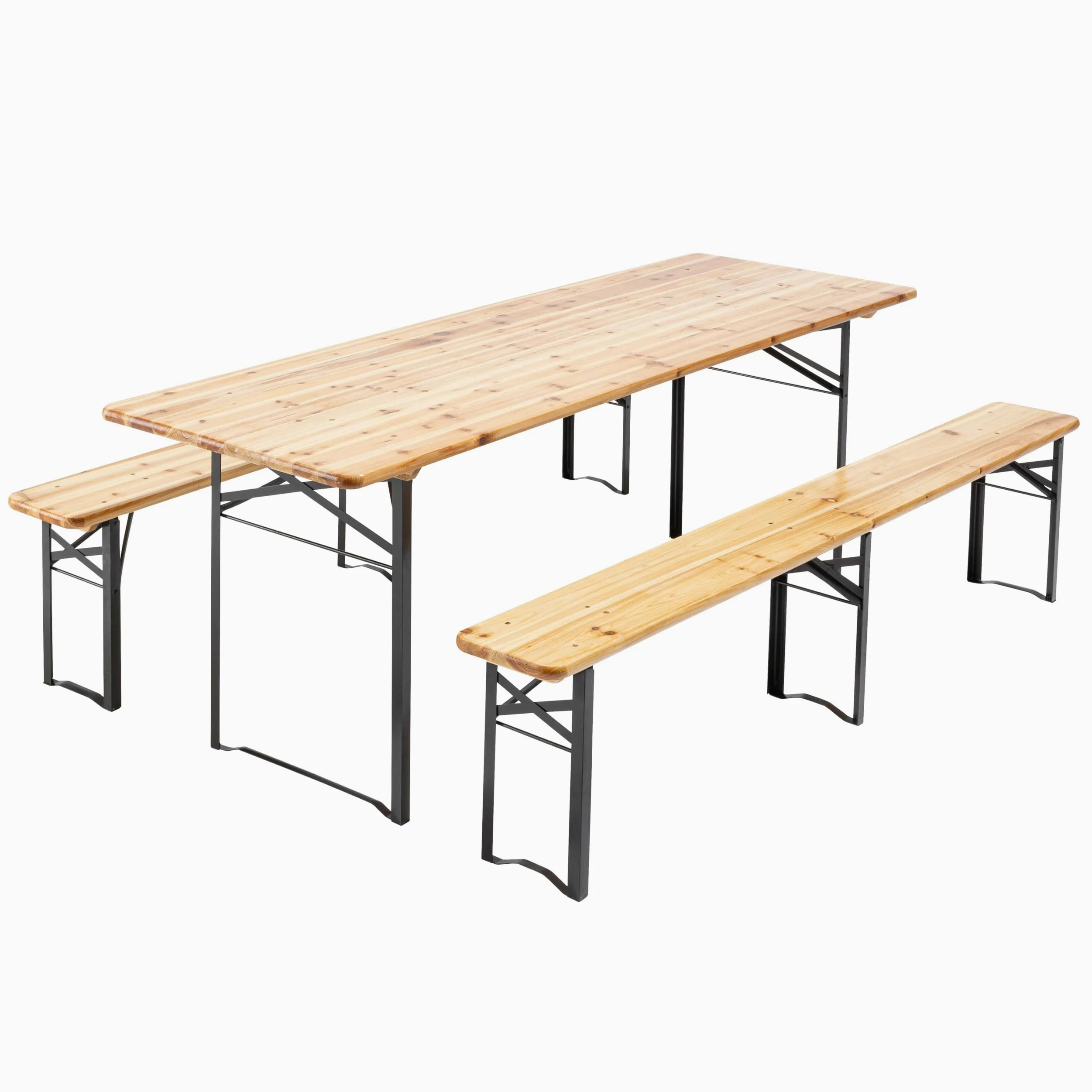 SET TABLE ET BANCS BOIS 220X70X76