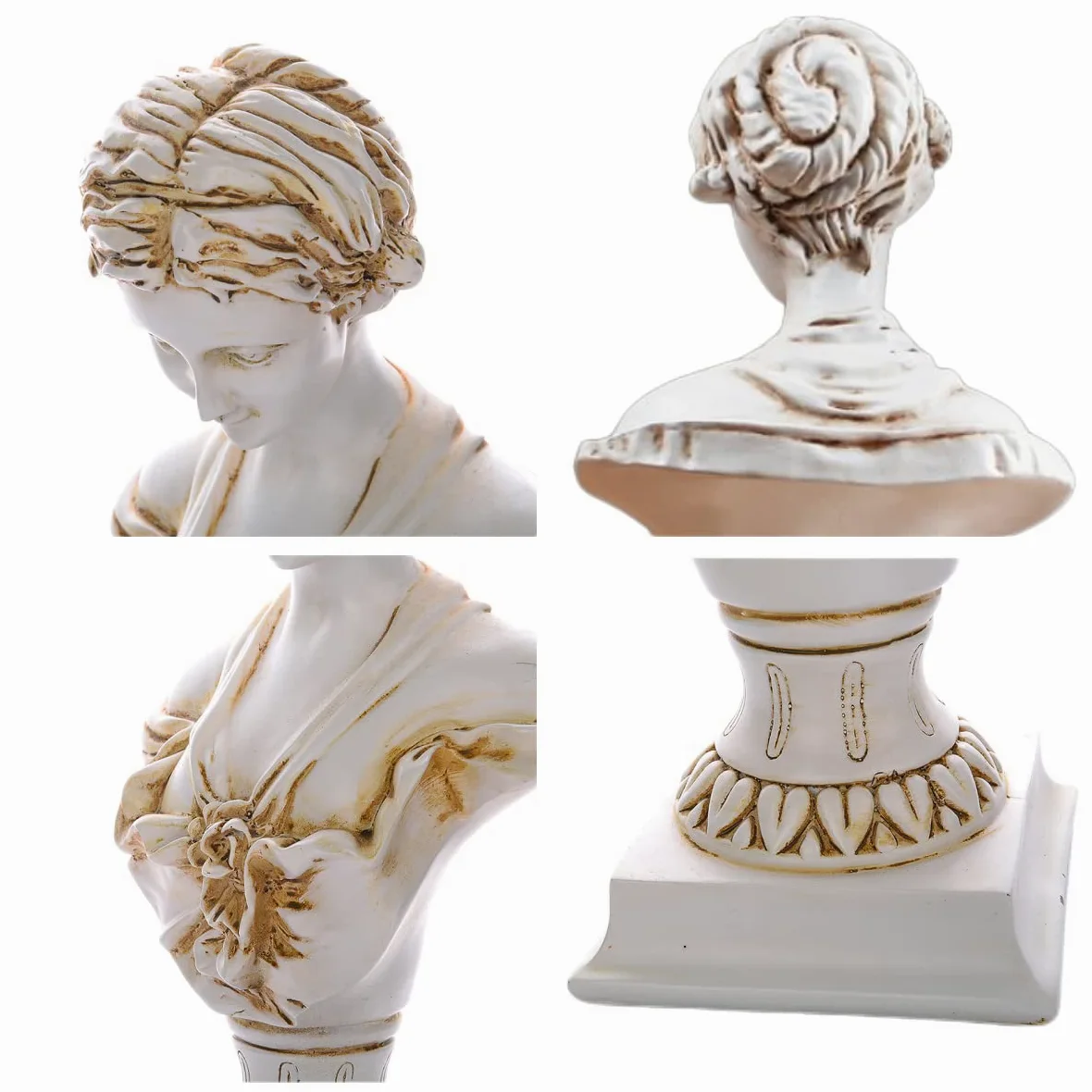 YUEOECOR Statuette Grecque Classique de Buste de Vénus de Milo de 30 cm, Figurine de déesse Romaine de l'amour et de la beauté en résine pour décoration d'intérieur, Grande Taille Antique