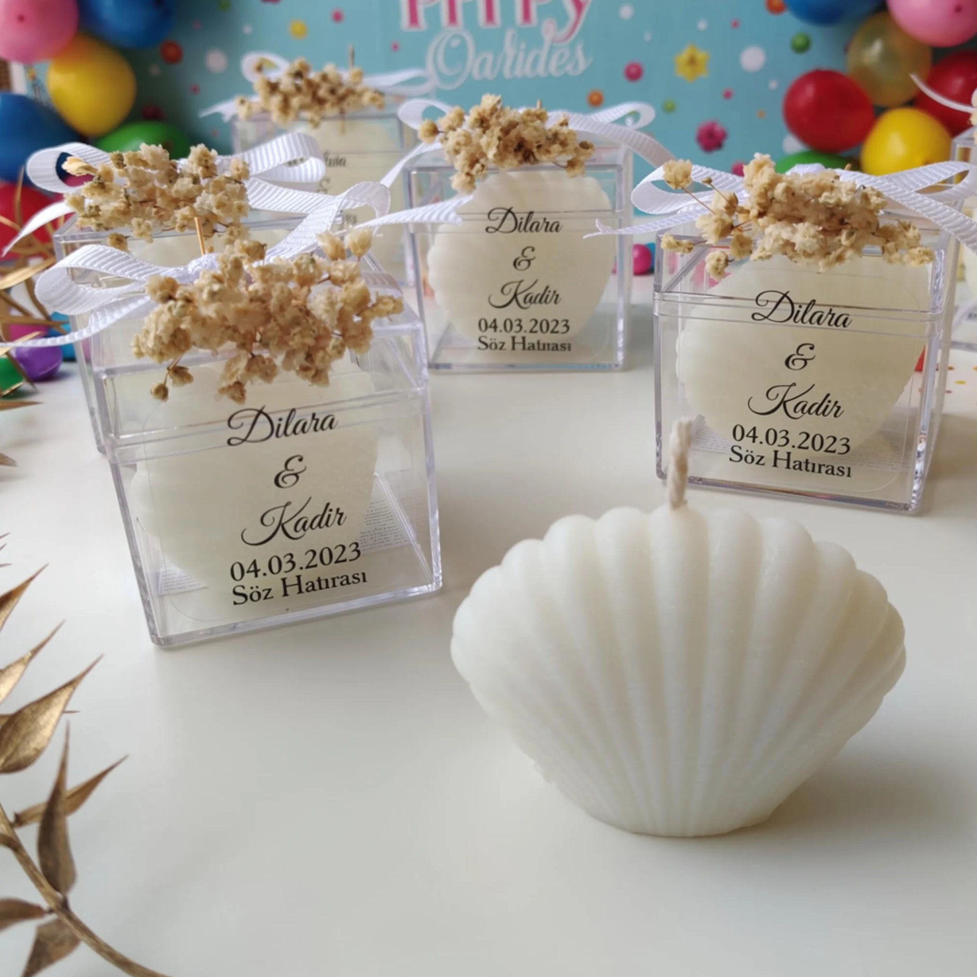 Lot de 50 bougies blanches élégantes en forme de coquillage pour mariages, fêtes prénatales et sur la plage, cadeaux de fête polyvalents