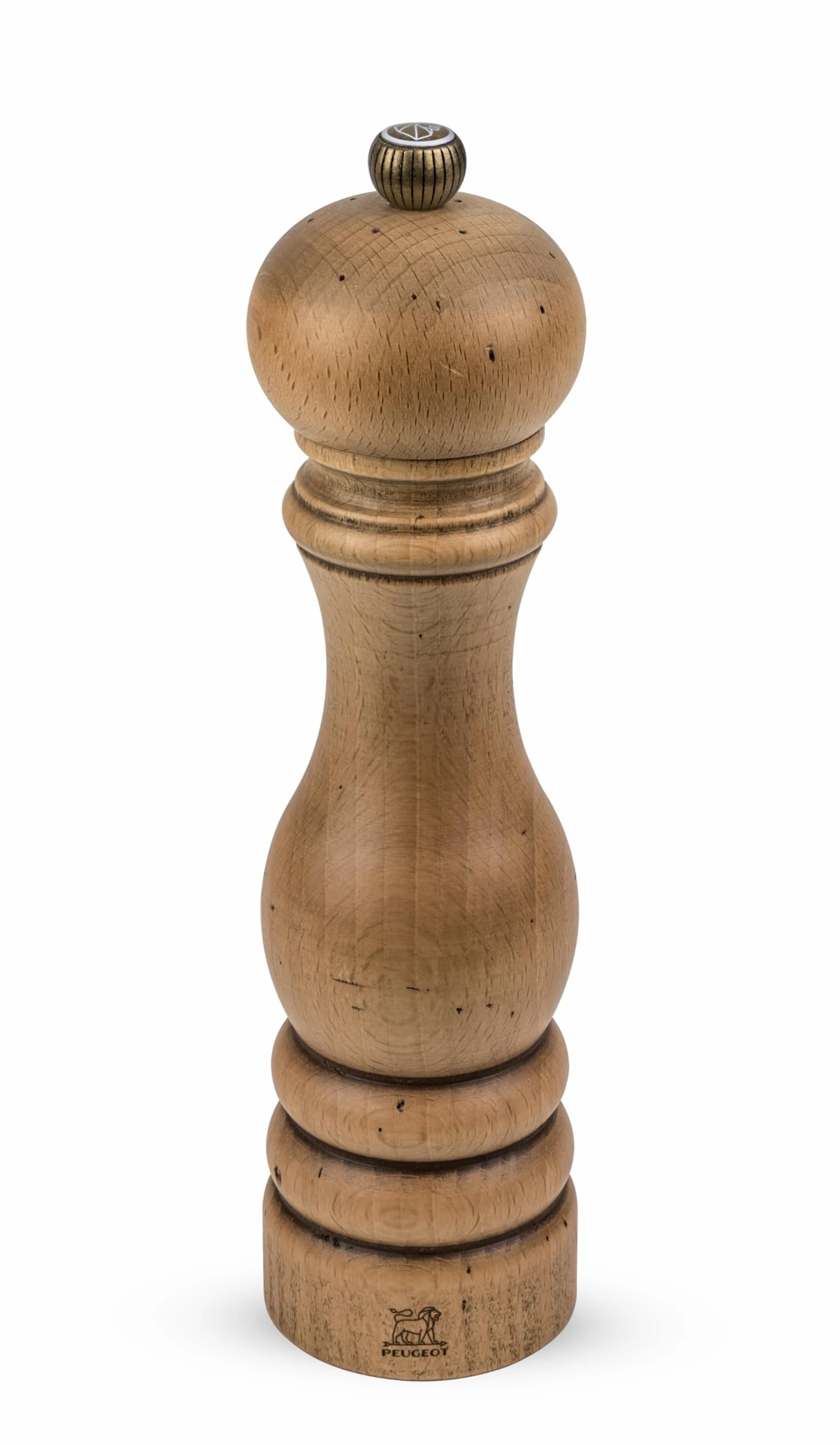 PEUGEOT - Moulin à Sel Paris Antique 22 cm - Réglage Classique - En Bois de Hêtre Labellisé PEFC - Fabrication Française - Finition Antiquaire
