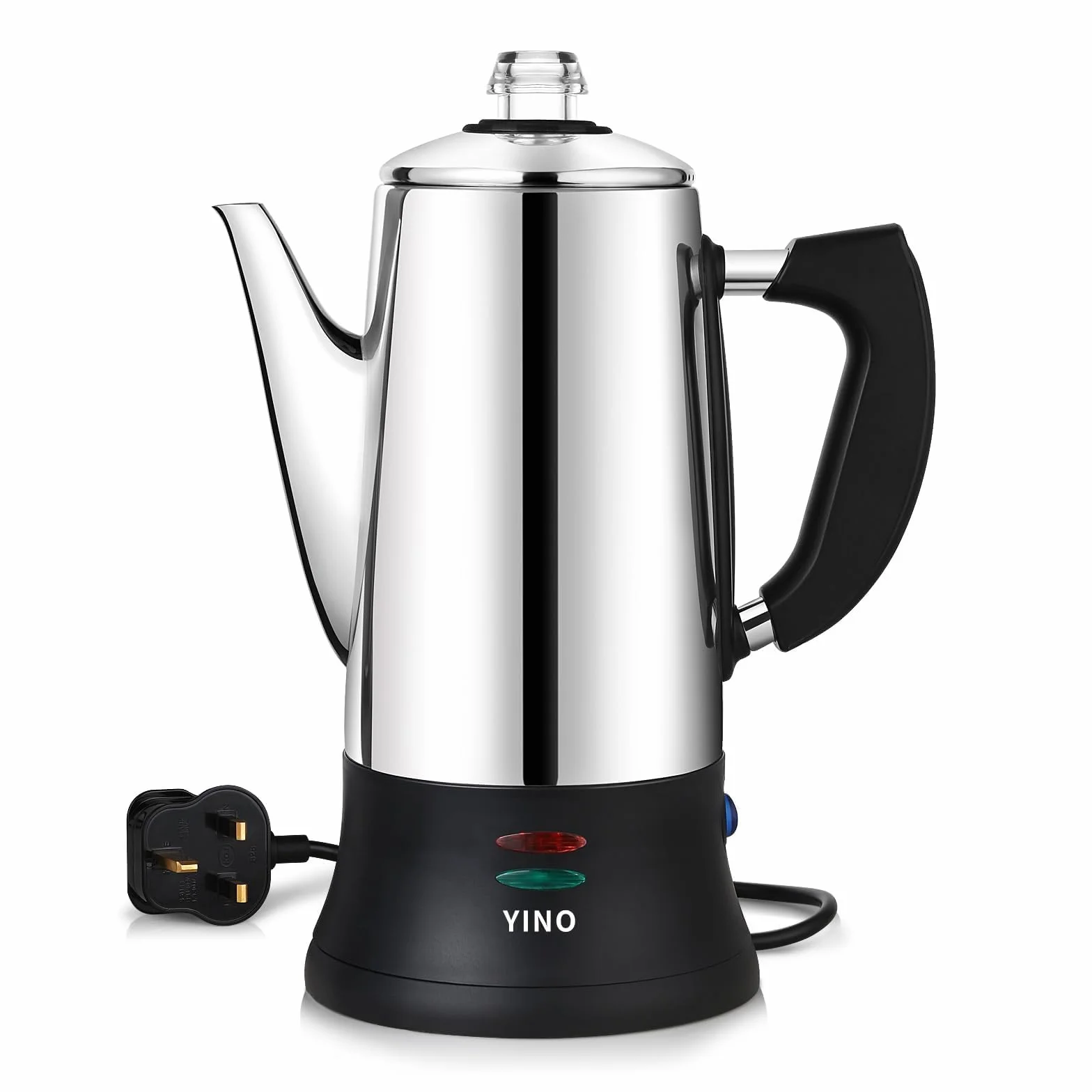 Machine à Expresso De Cuisinière En Acier Inoxydable, Pot Moka électrique, Percolateur à Café électrique 12 Tasses, 1,8 L Cafetière Pour Cuisinière, Cafétéria à Expresso (1.8L)