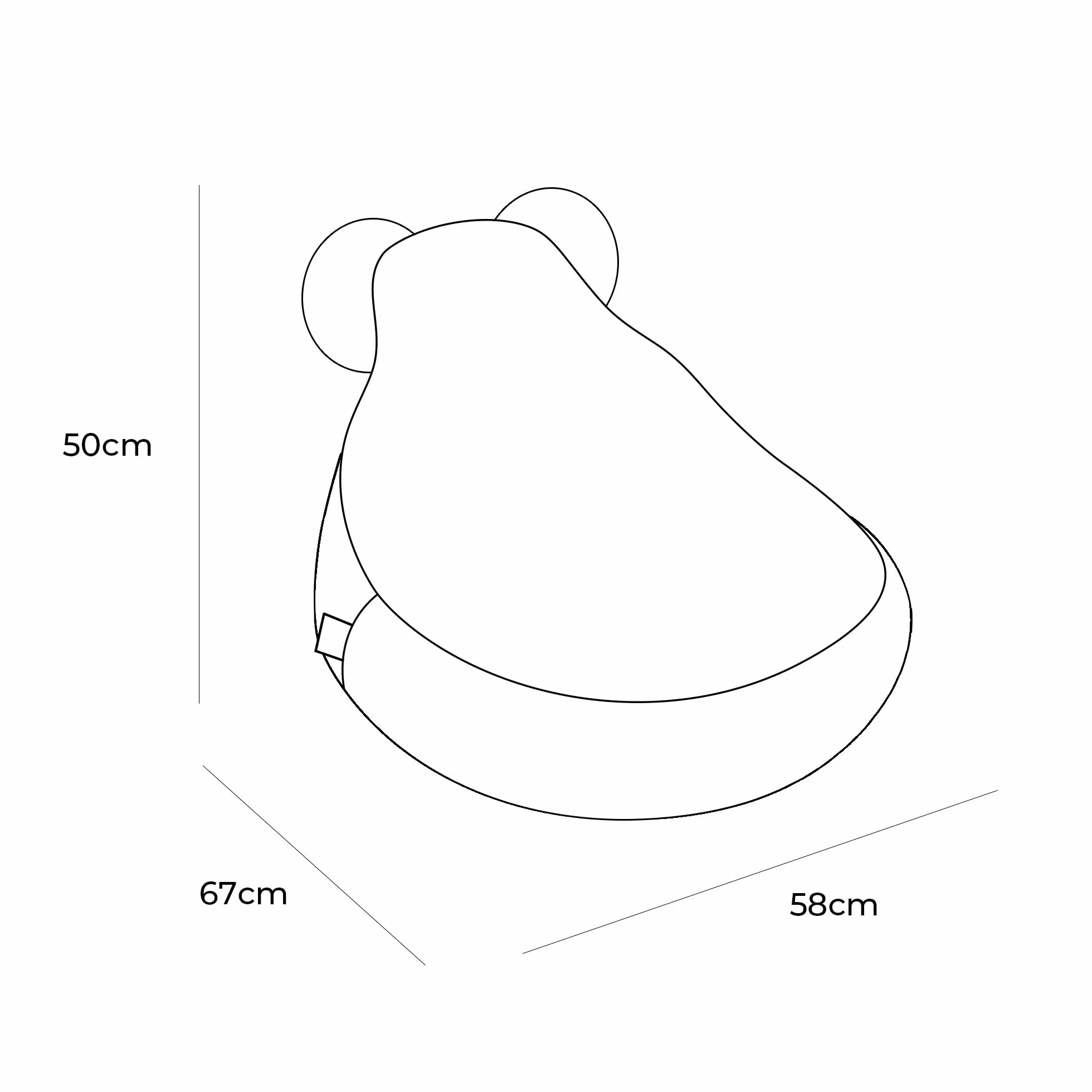 MEOWBABY Pouf Chambre Enfant - Fauteuil Poire Confortable et Léger - Pouf Poire Ergonomique pour Lecture et Jeu - Siège Douillet pour Fille et Garçon avec Remplissage de Billes, Bearly, Blanc