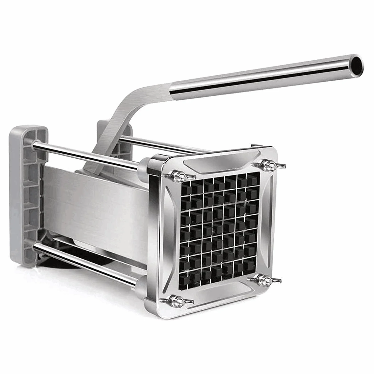 Coupe Frite Professionnel, Sopito Coupe Frites Acier Inoxydable Decoupe Frite avec Lames de 12x12mm, Argent