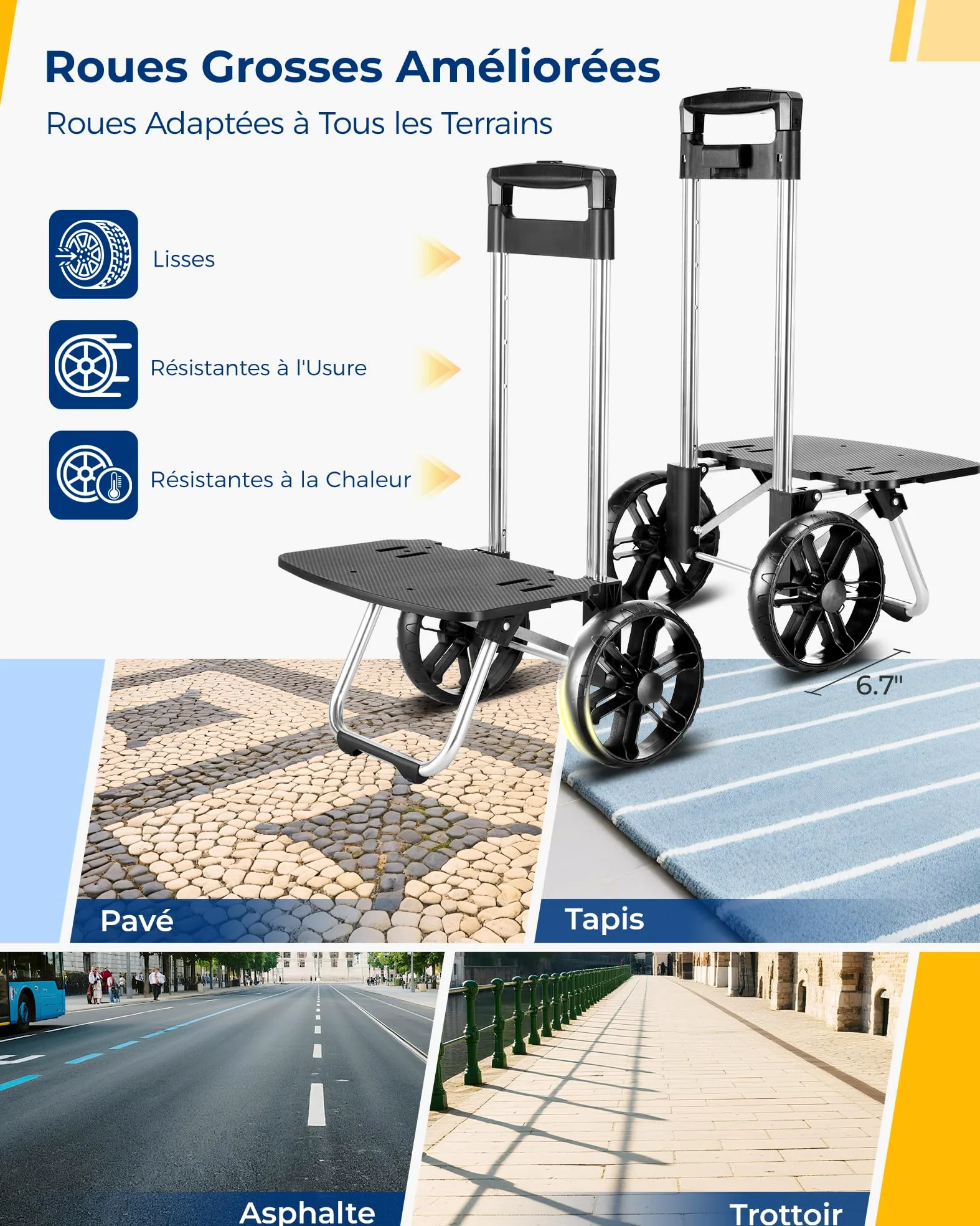 Ytonet Chariot de Courses à roulettes 55L, Caddie de Courses Pliable Porte Jusqu'à 68 kg, Chariot de Courses Imperméable avec Sac Isotherme et Poche Anti-vol, Le Camping, Faire Les Courses, Noir