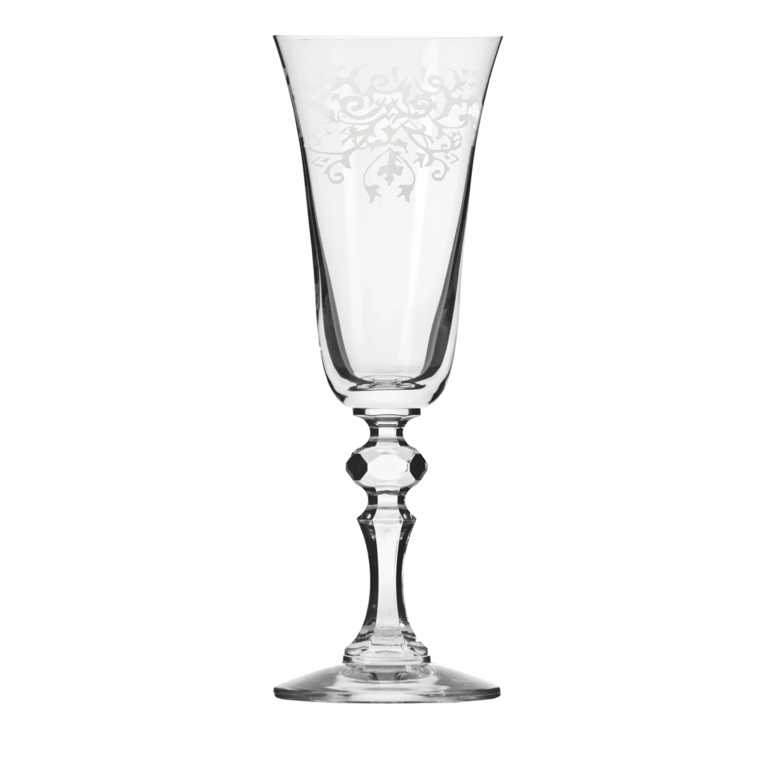 Krosno – Flûtes à Champagne et Prosecco 165 ml – Lot de 6 – Collection Krista Deco – Cristal Sans Plomb – Design Classique avec Motif Transparent