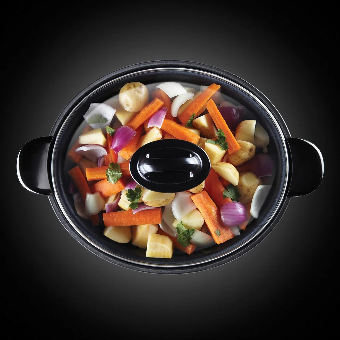 Russell Hobbs Mijoteur Electrique [Familial] Maxicook (6 L, Cuve 2 en 1 en ceramique amovible: cuisson sur plaque ou brûleur à gaz, Commande digitale, 3 réglages de cuisson, Base en inox) 22750-56