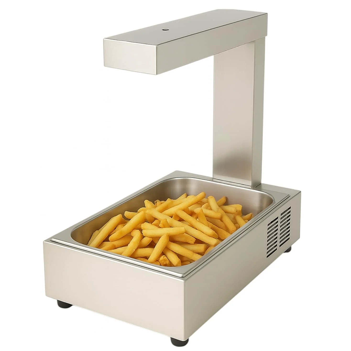 Chauffe-Frites Professionnel GN 1/1 – 1000W – Acier Inox – Chauffage Supérieur – Bac Fixe – 342x605x550 mm
