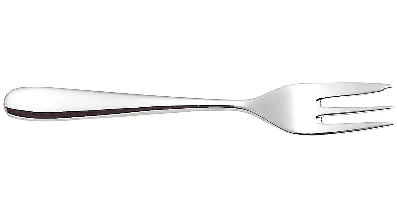 Alessi 5180/16 Nuovo Milano Fourchette à Gâteaux en Acier Inoxydable 18/10 Brillant, Set de 6 Pièces, Argent