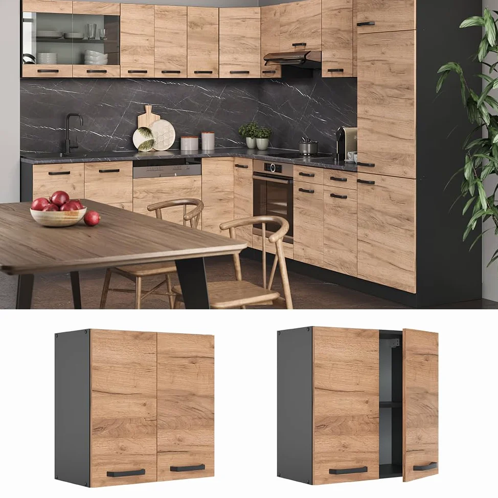 Vicco Elément Haut de Cuisine R-Line, Chêne de Force doré, 60cm, pour Une Combinaison Libre au Sein de systèmes de Cuisine modulaires