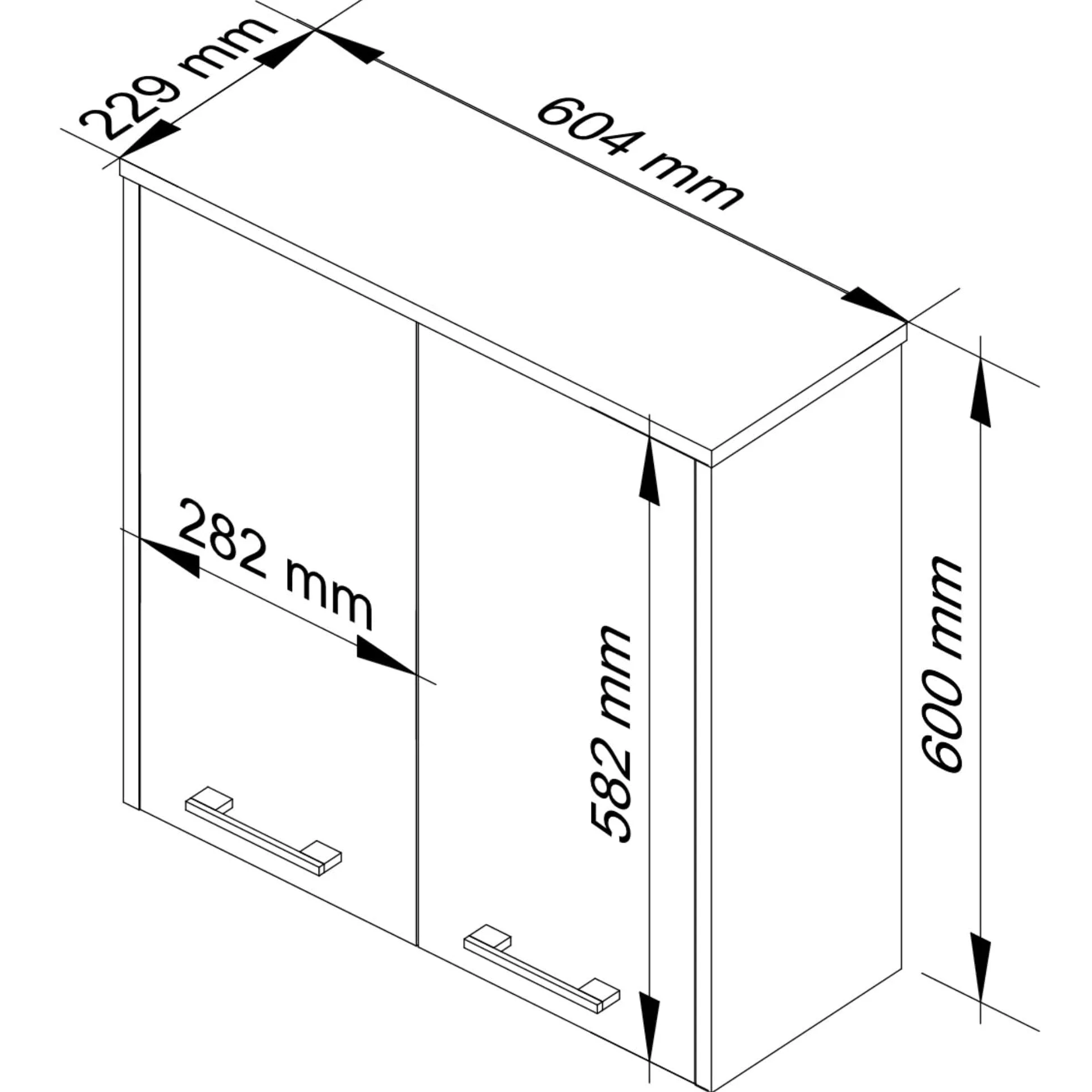 AKORD Meuble Haut WC Suspendu | Fin L60 | 2 Portes | Etagere Murale | Commode Salle de Bain | Armoire | Rangement | Toilette Mural | Placard Cuisine | L60 x H60 x P22,5 cm | 18 kg | Chêne de Sonoma