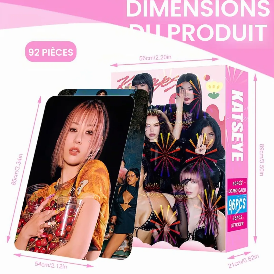 96 Pièces Cartes Photos KATSEYE Variées, KATSEYE Collection de Photocards pour Fans, Idées Cadeaux pour Ados, Collection Complète de Membres de Groupe, pour Déco et Échange