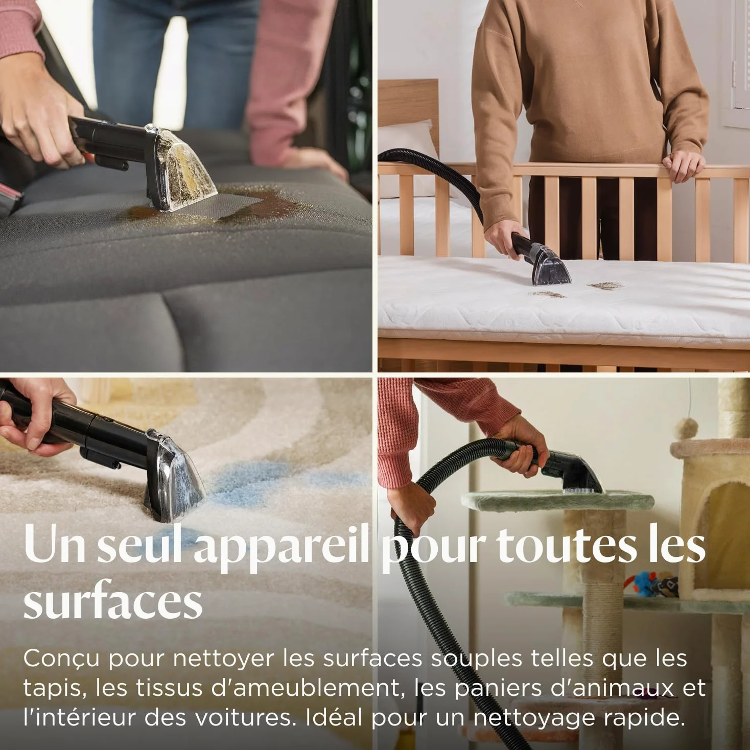 BISSELL SpotClean ProHeat Advanced, Shampouineuse, Shampouineuse Canapé Compact Multi-surfaces, Nettoyeur Canapé Tissu Moteur 1125W, Triple Nettoyage taches tenaces, Filaire, 3924N