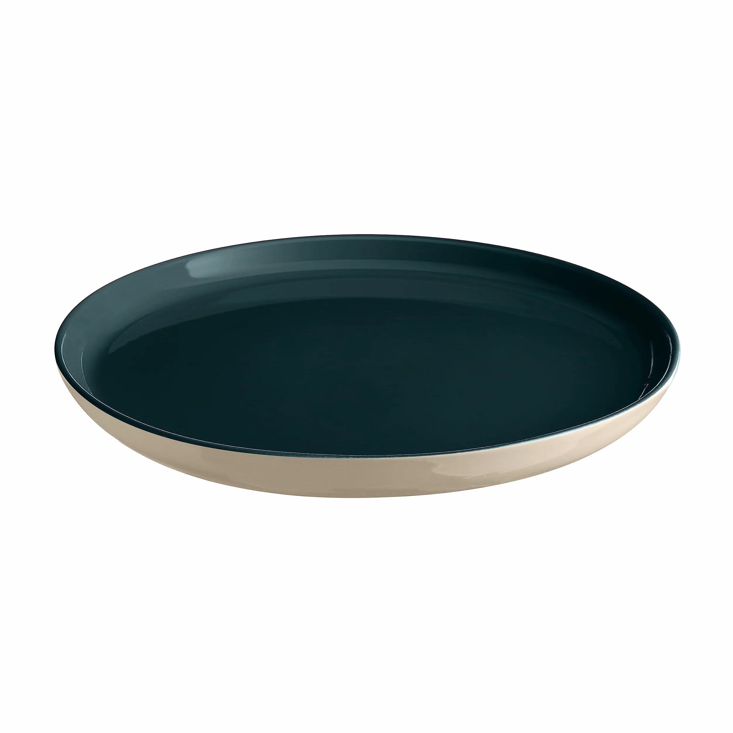 Emile Henry Everyday Collection Assiette en céramique 28 cm, océan et crème