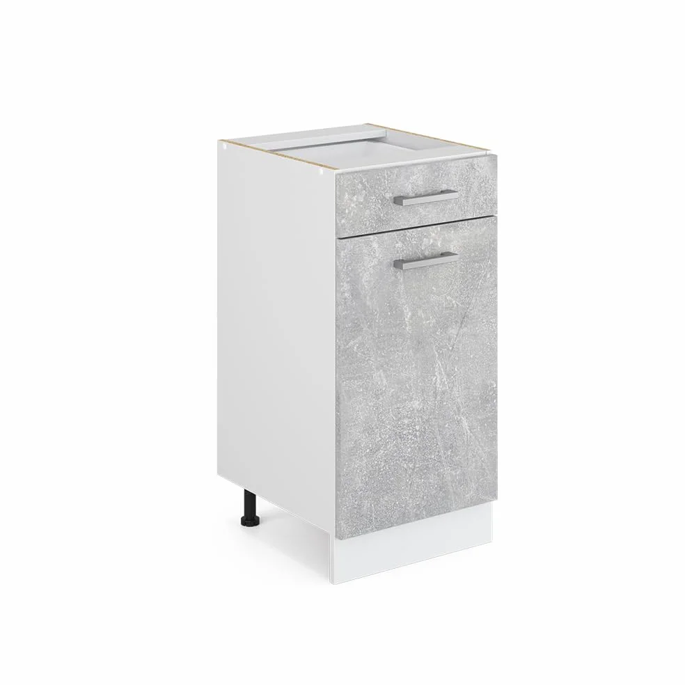 Vicco Meuble Bas Universel R-Line, Béton, 40cm avec tiroir, sans PT, adapté au Rangement Peu encombrant dans Les Cuisines équipées